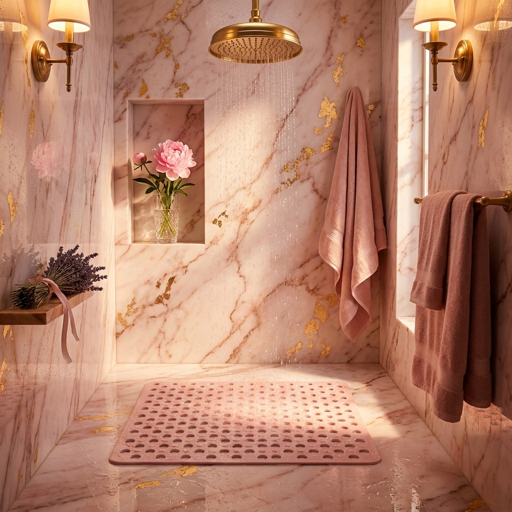 Acquasicura Shower Mat - Pink - Romantic Feminine Italian Bathroom