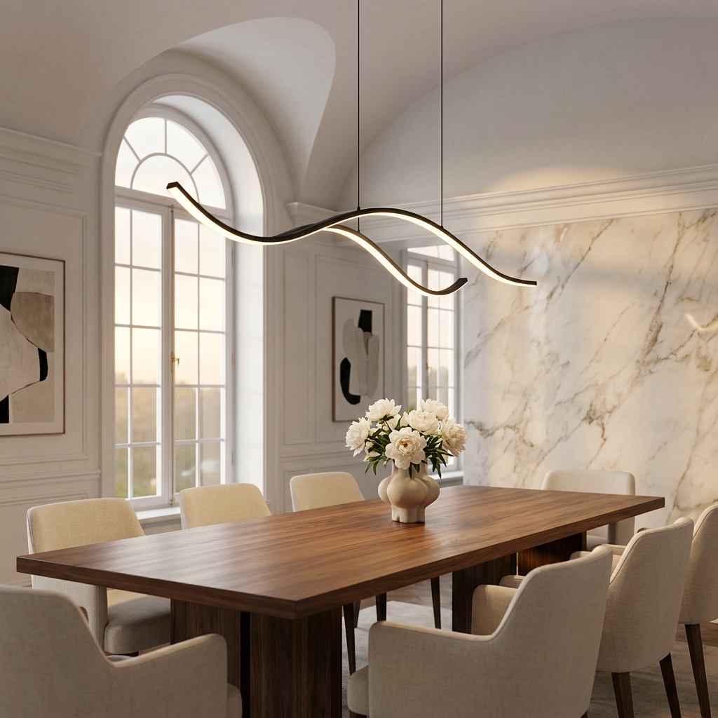 Aurelia Cascata Pendant - Black - Modern Italian Dining Room