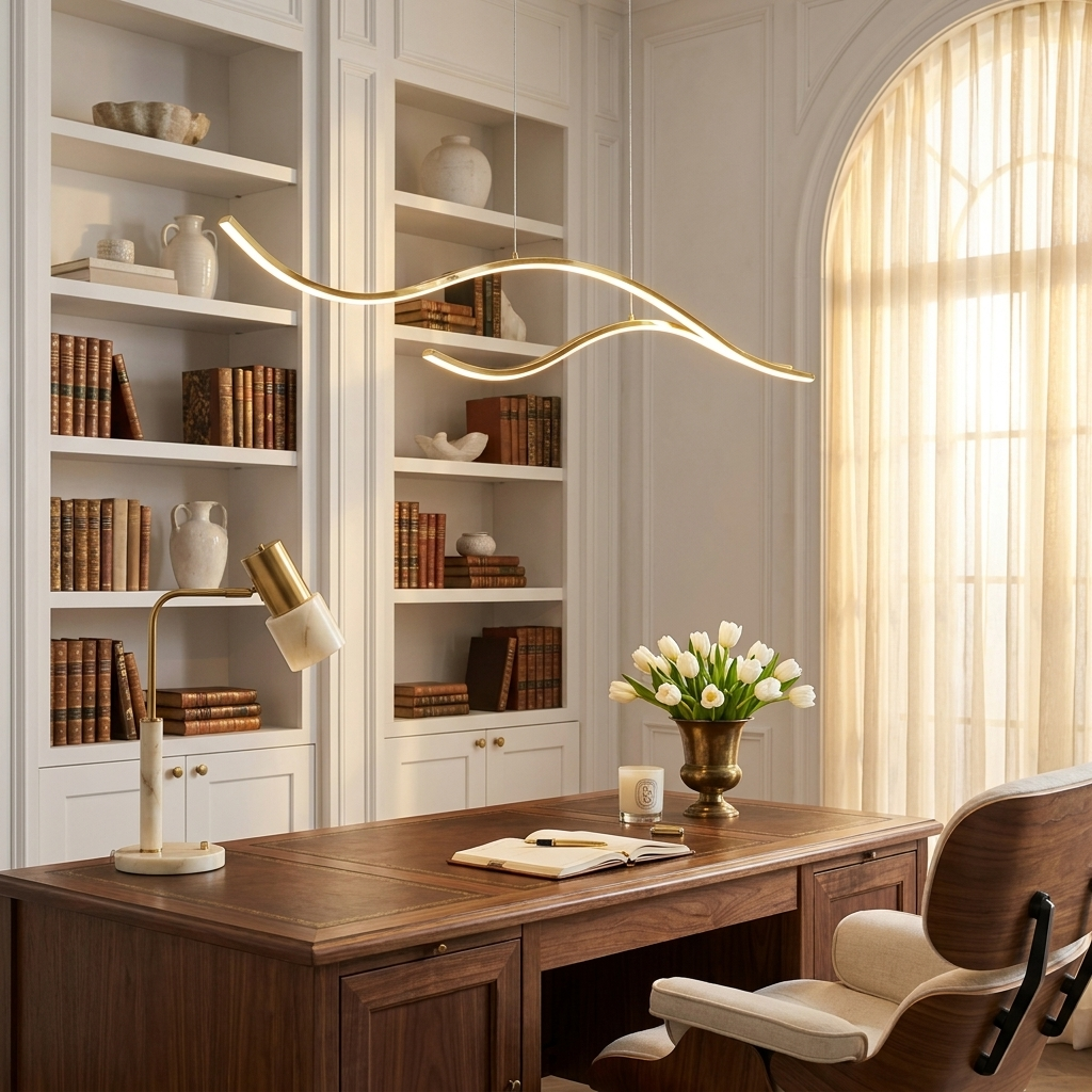 Aurelia Cascata Pendant - Gold - Elegant Home Office Workspace