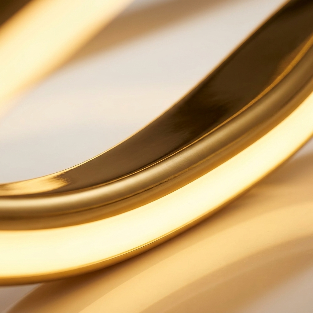Aurelia Cascata Pendant - Macro Detail of Gold Wave Curve and LED Glow