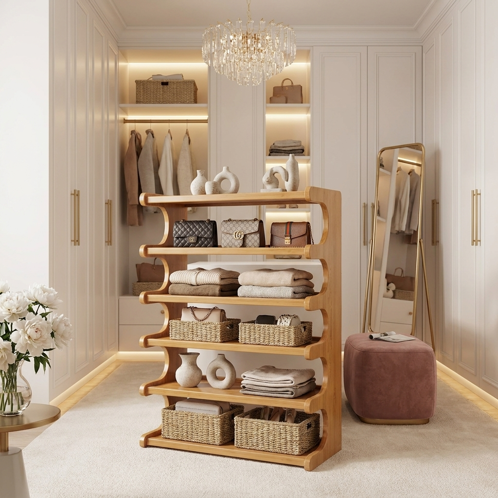 Scarpiera Bamboo Naturale - Walk-in Closet