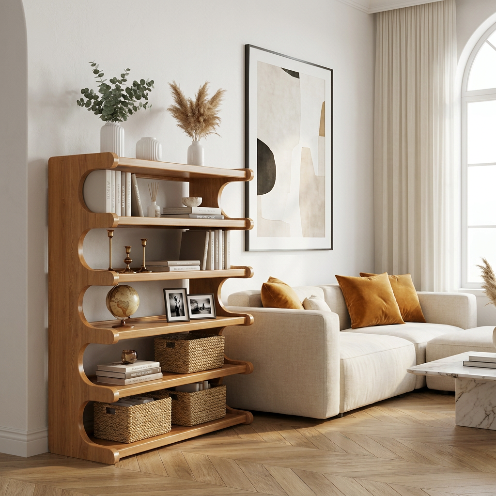 Scarpiera Bamboo Naturale - Open Plan Living Room