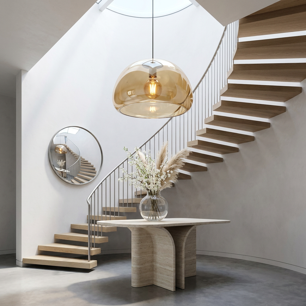 Bolla Trasparente Pendant - Minimalist Italian Foyer