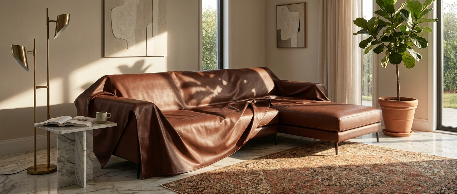Pelletteria Morbida Sofa Cover - Cognac - Modern Italian Living Room