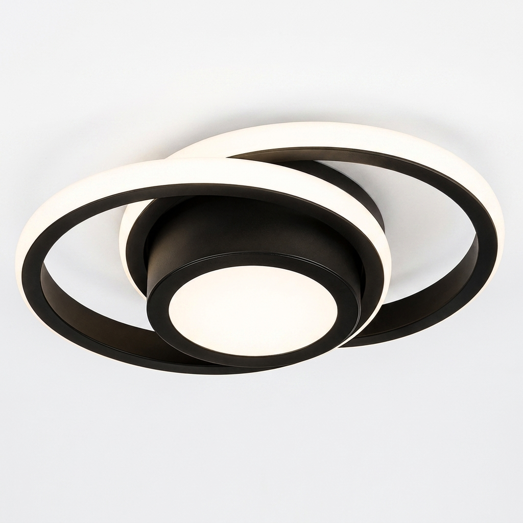 Luminara Geometrica LED Ceiling Light - Black - Hero Product Shot