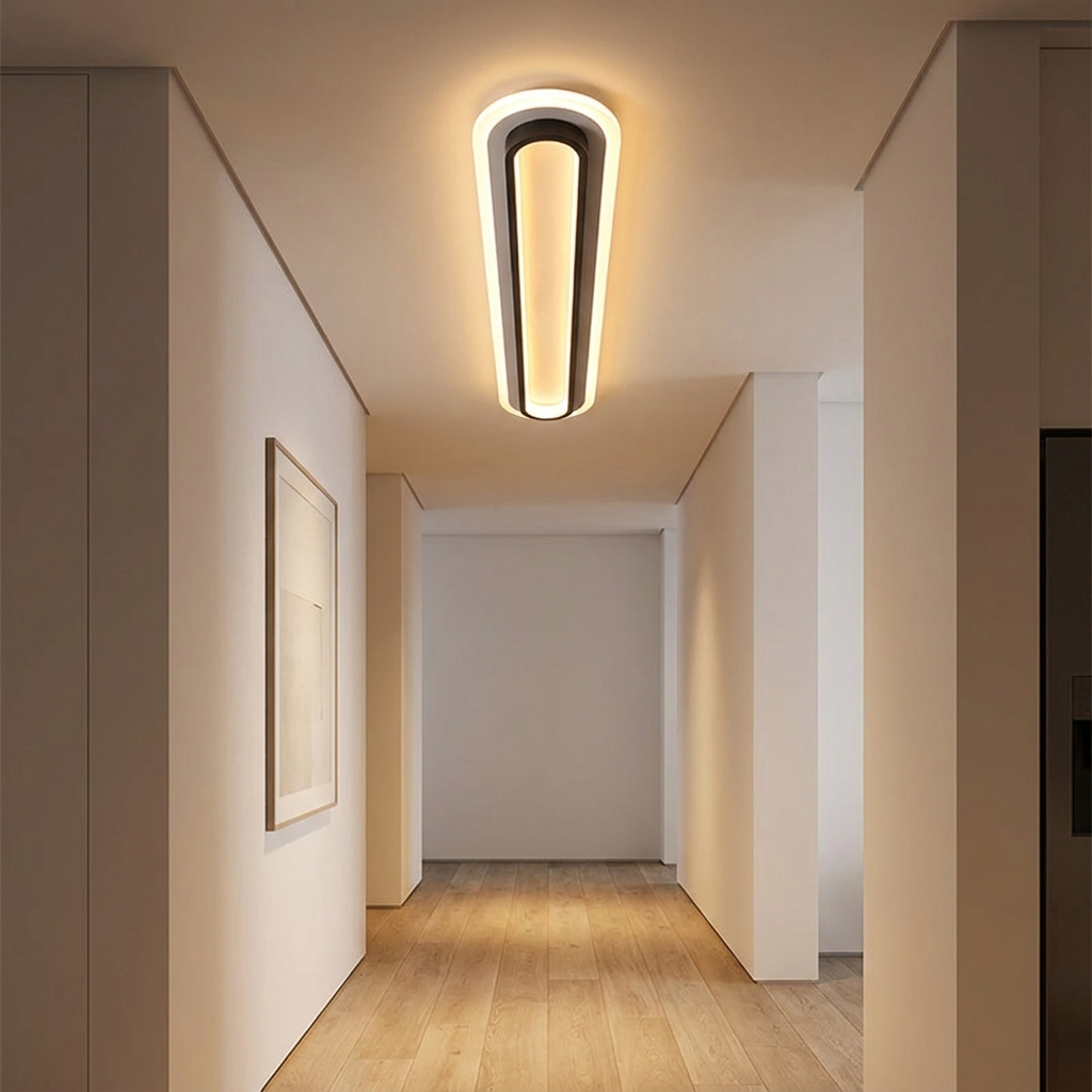 Stelo Luminoso - Matte Black - Hallway Lifestyle