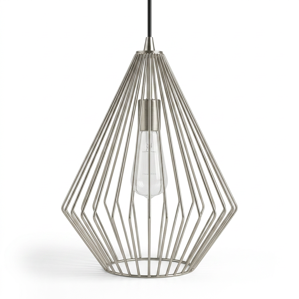 Lanterna Geometrica-Nichel Spazzolato-Studio White