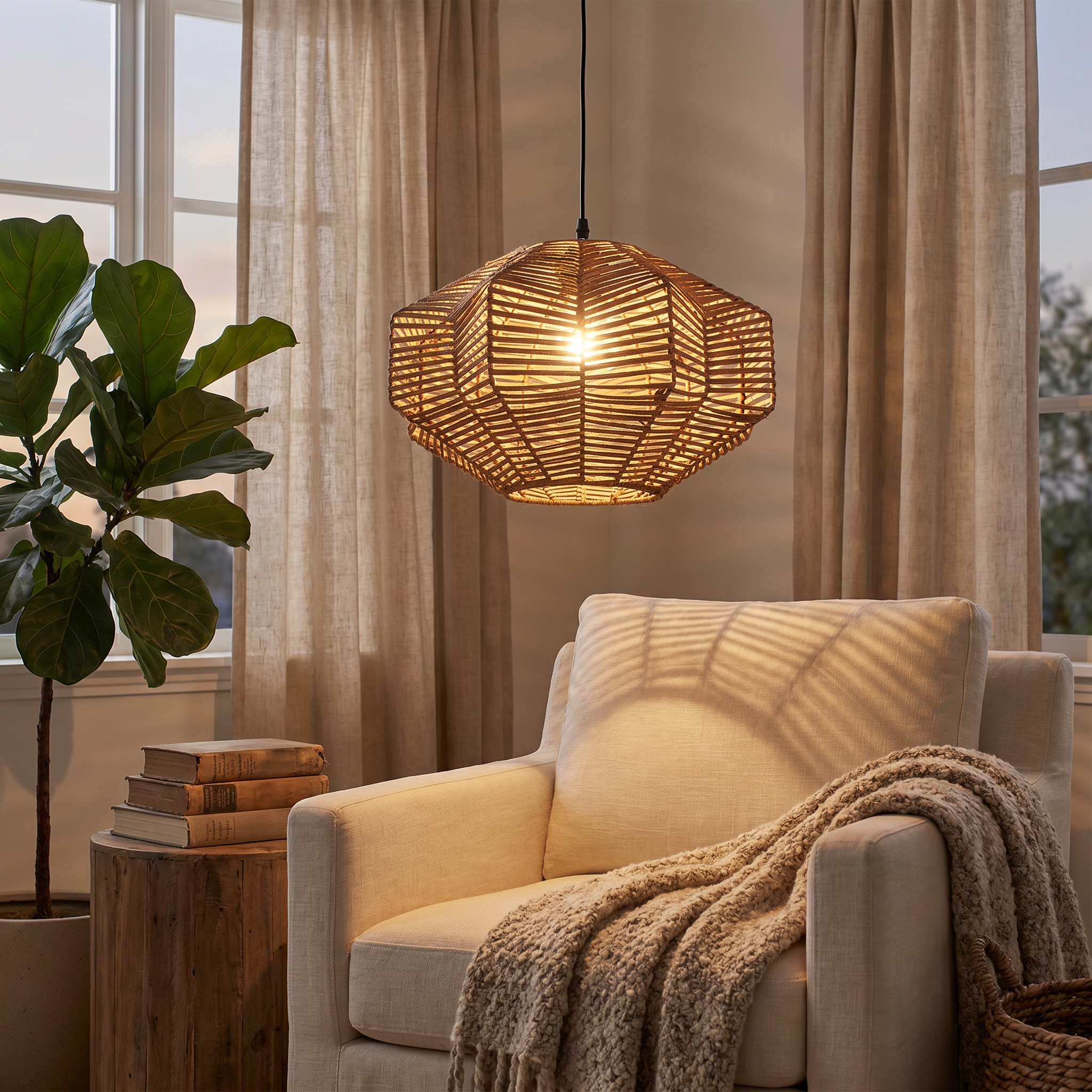 Lanterna Costiera Intrecciata-Reading Nook-Rattan Lifestyle