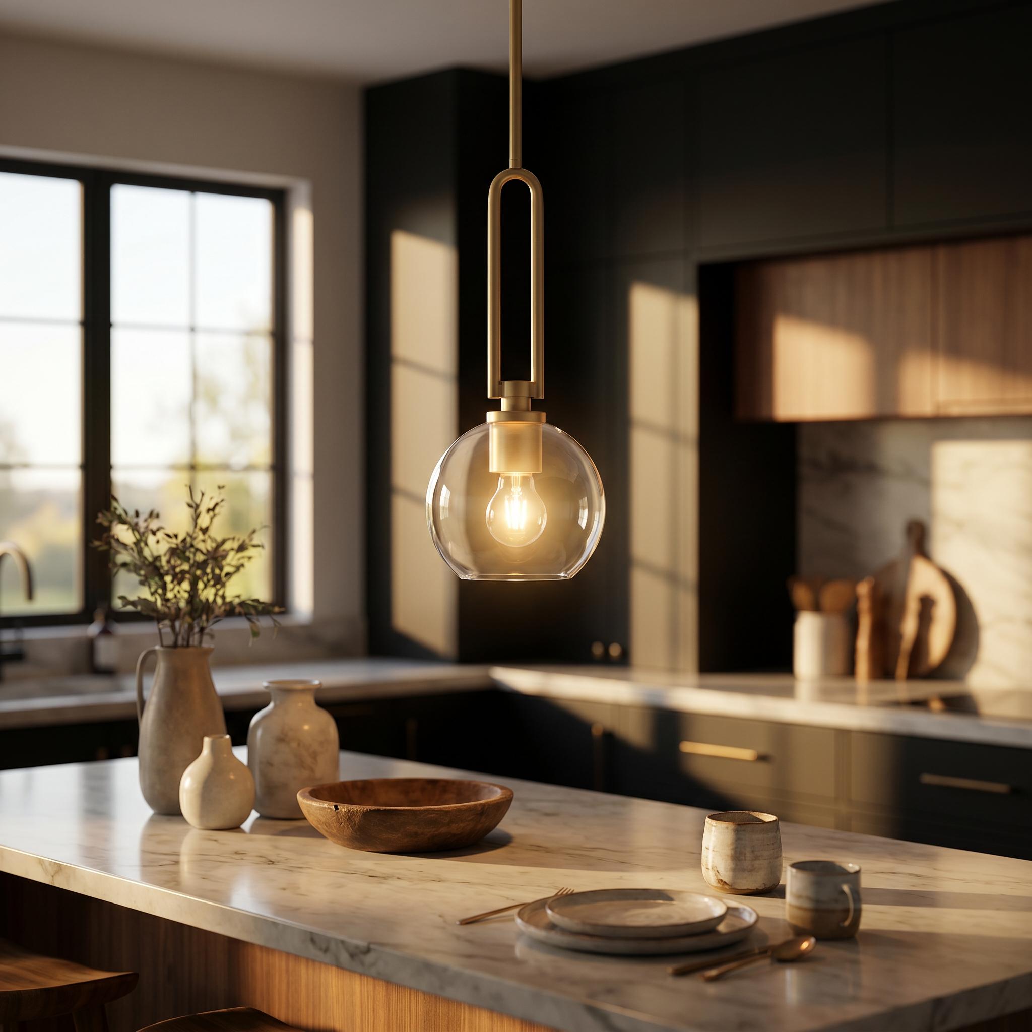 Luna Sospesa-Satin Brass-Kitchen Hero
