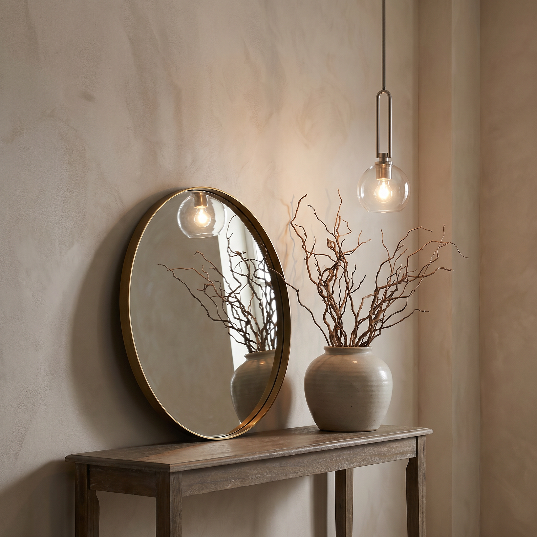 Luna Sospesa-Brushed Nickel-Entryway Console