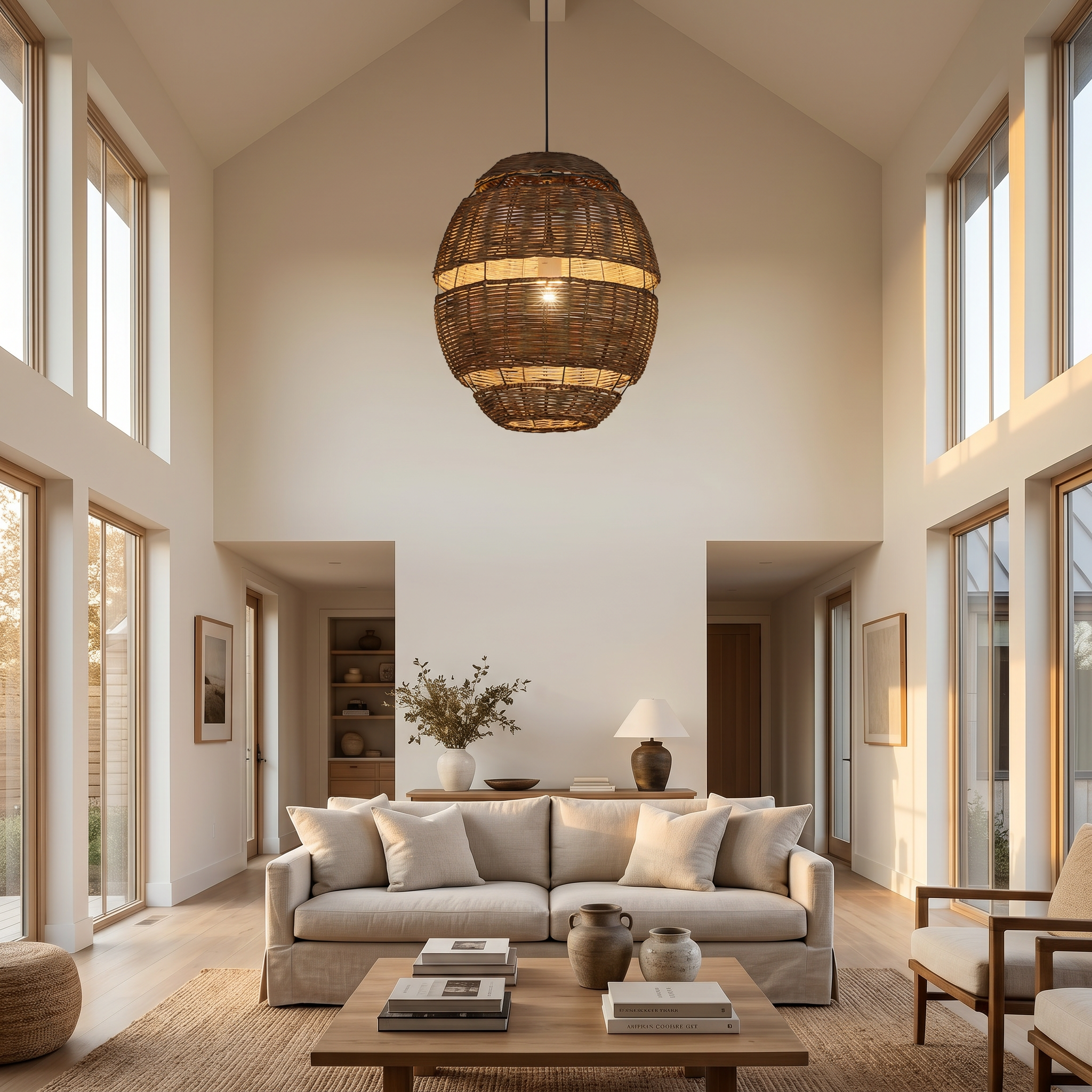 Nido Costiero-Brown-Double Height Living Room