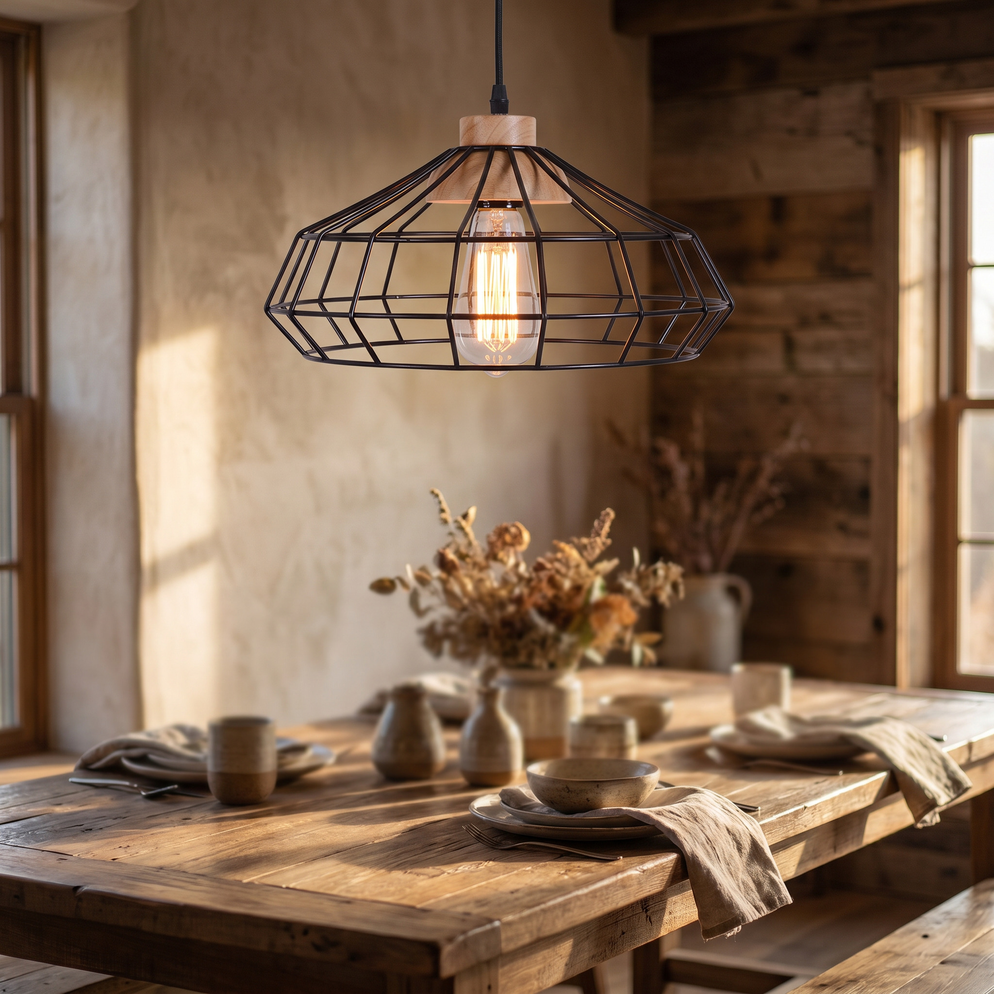 Corona Rustica-Black-Farmhouse Dining Hero