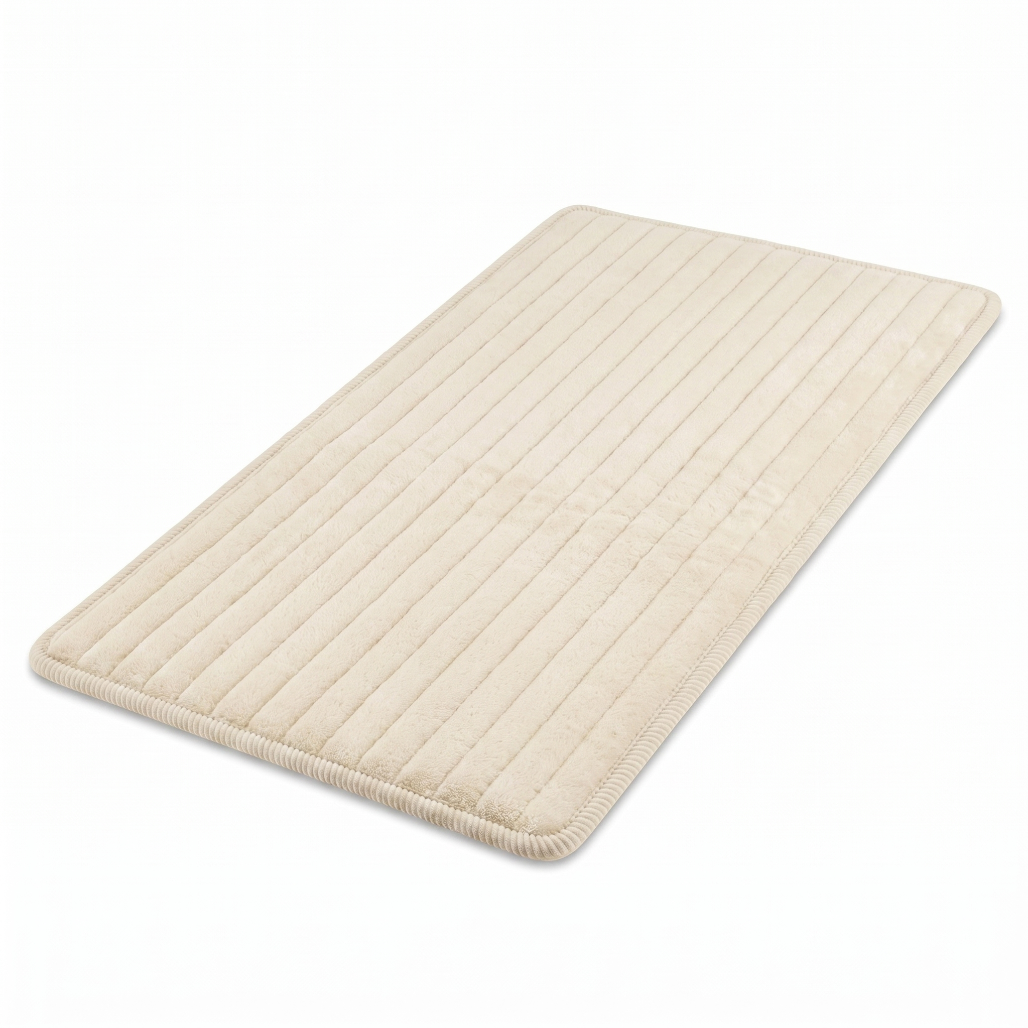 Nuvola cream plush channel-quilted sofa cover — clean white background product shot