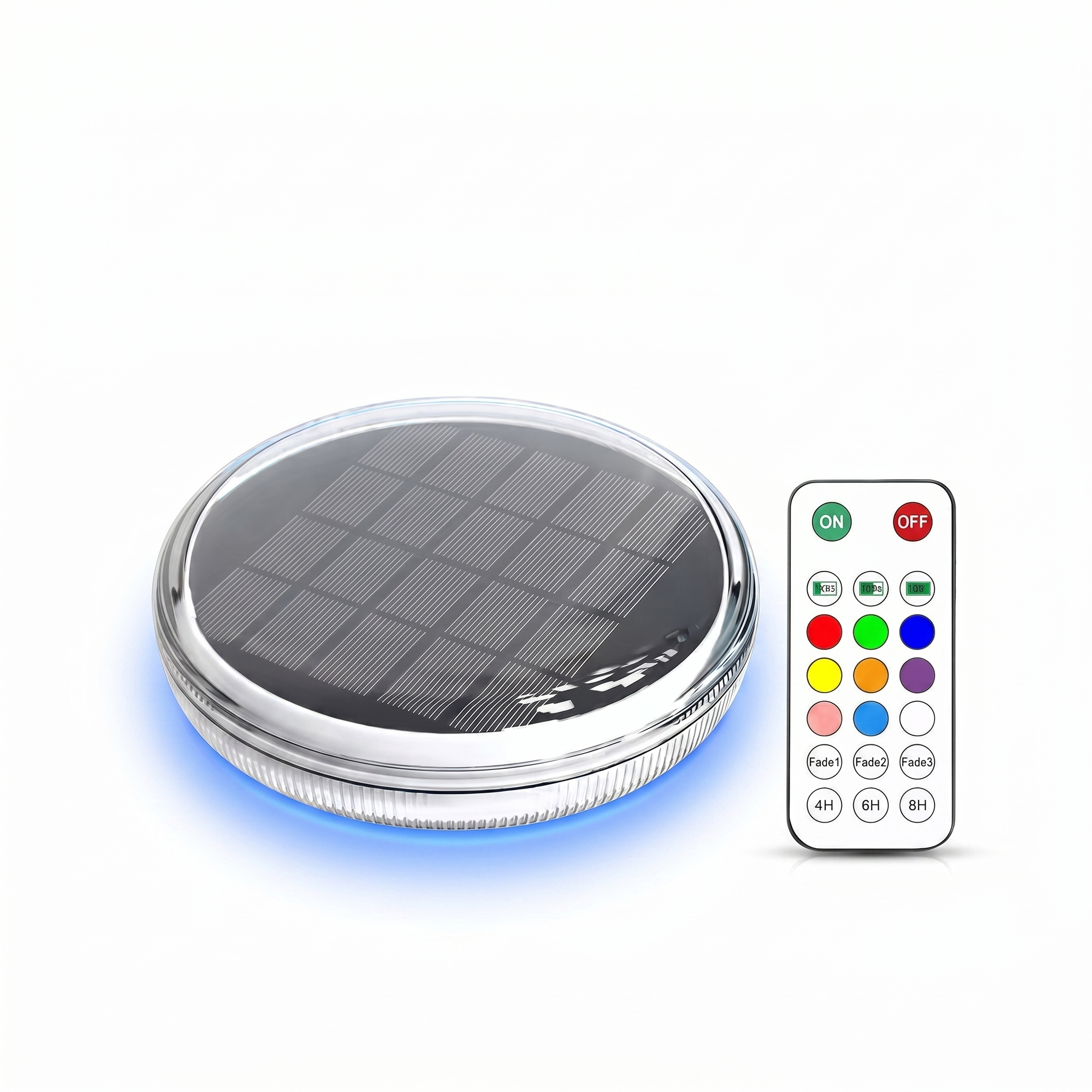 Laguna Lucente solar floating pool light with remote control, white background