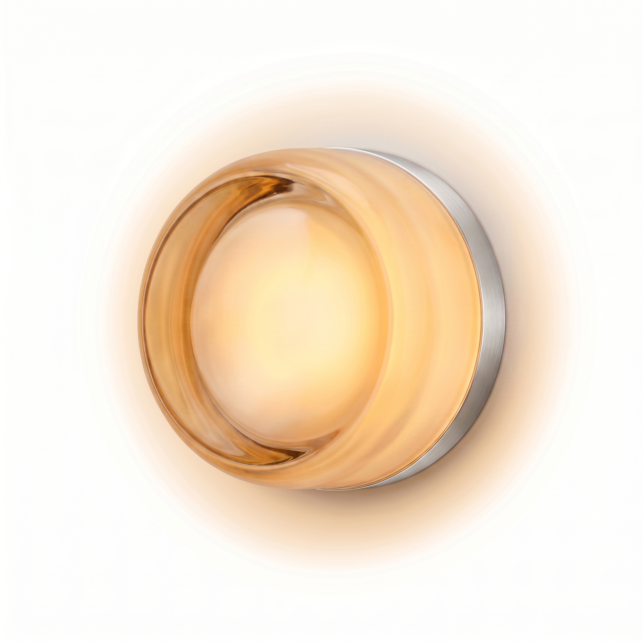 Luce Velata Frosted Glass Wall Sconce in Amber with warm white glow