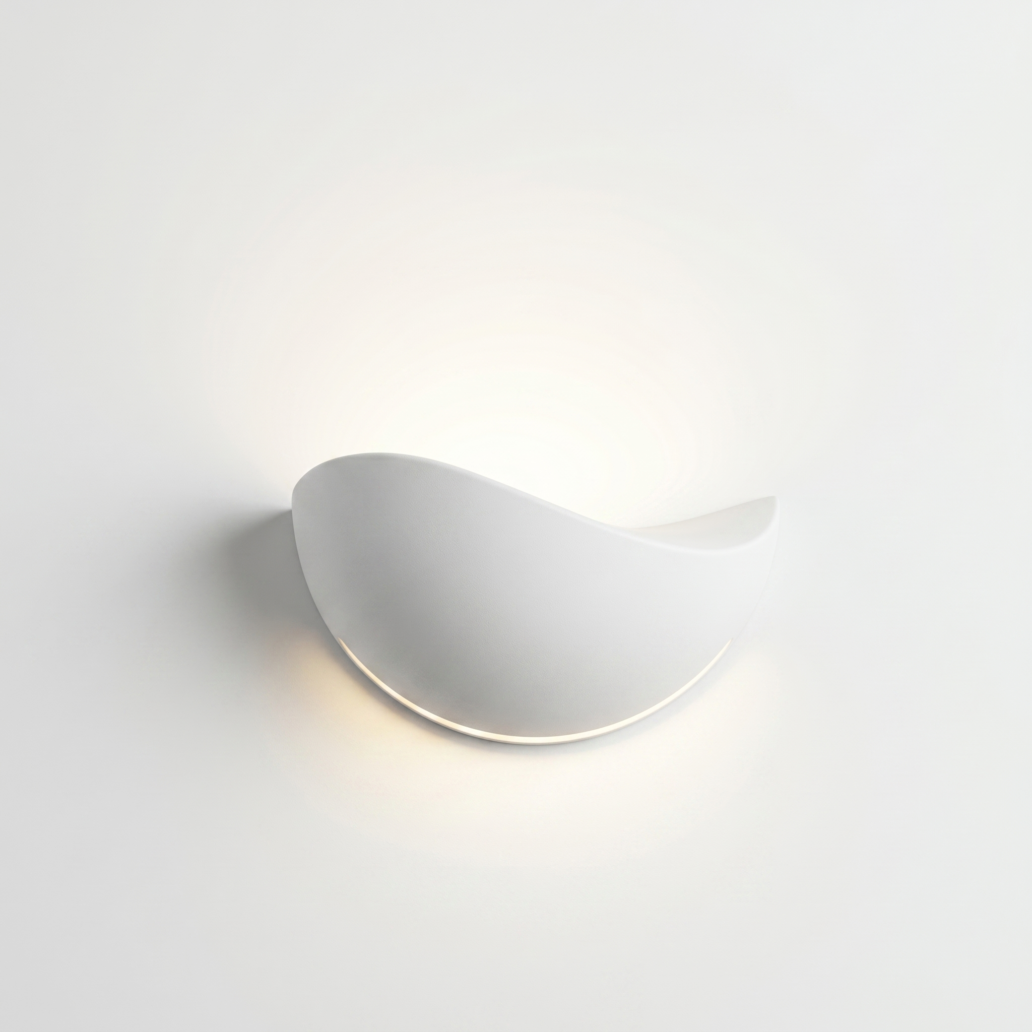 Mezzaluna Half-Round LED Wall Sconce in White with neutral light