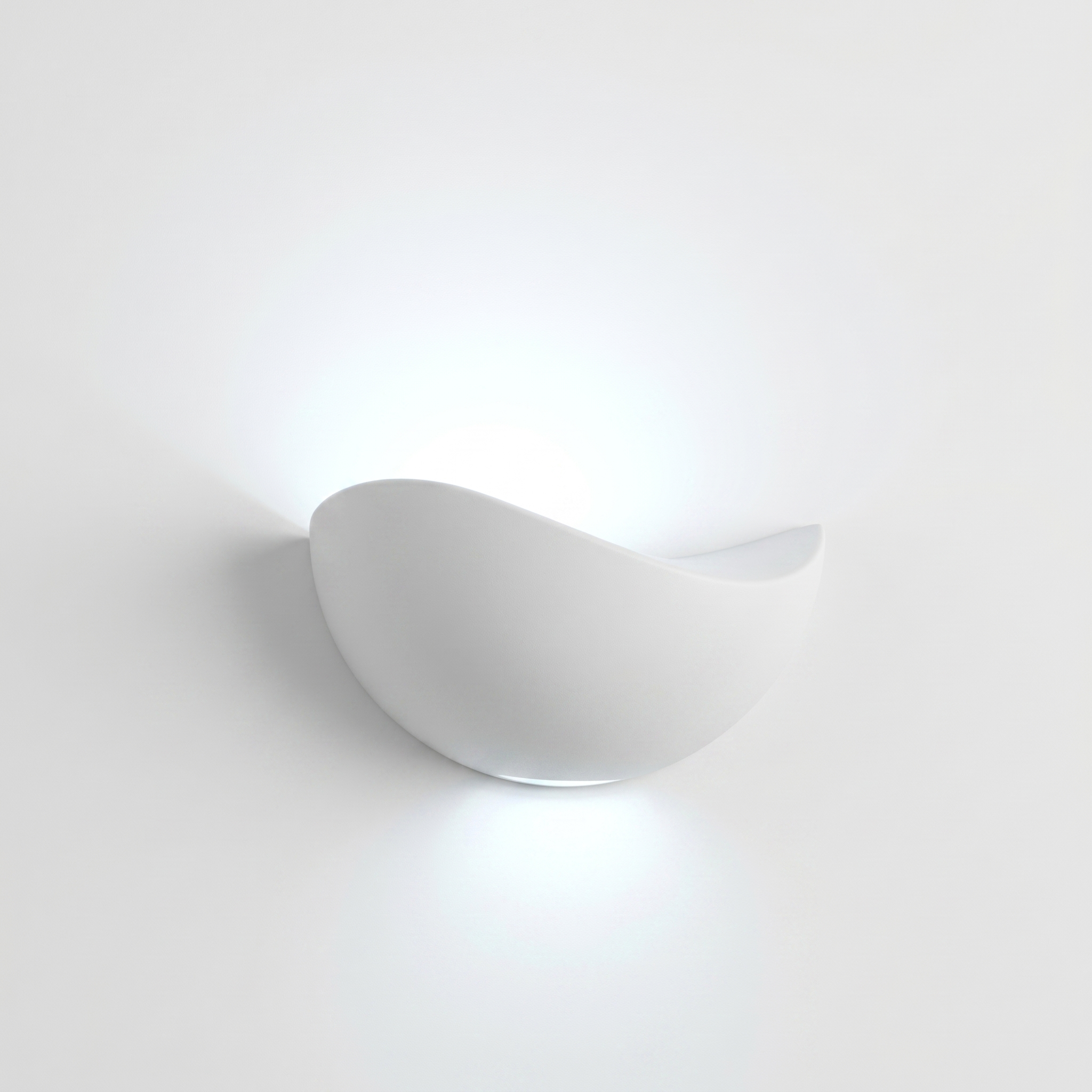 Mezzaluna Half-Round LED Wall Sconce in White with cool white light