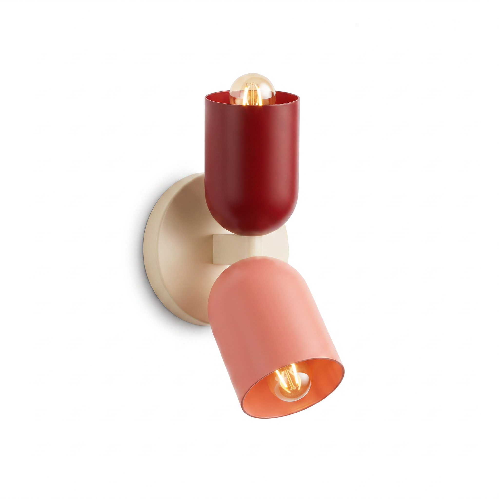 Duetto double-head wall lamp in Red-Pink, studio hero