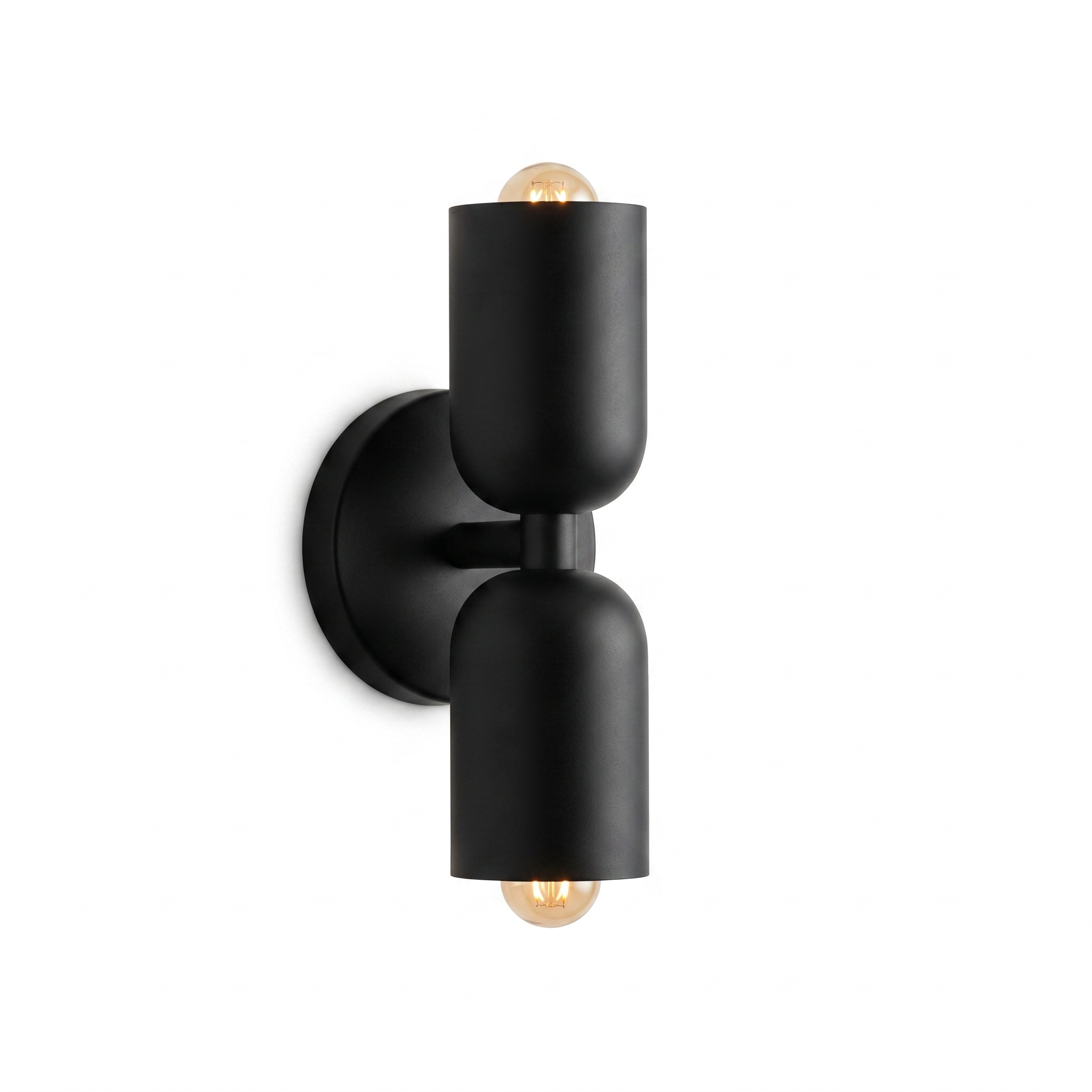 Duetto double-head wall lamp in All Black, studio hero