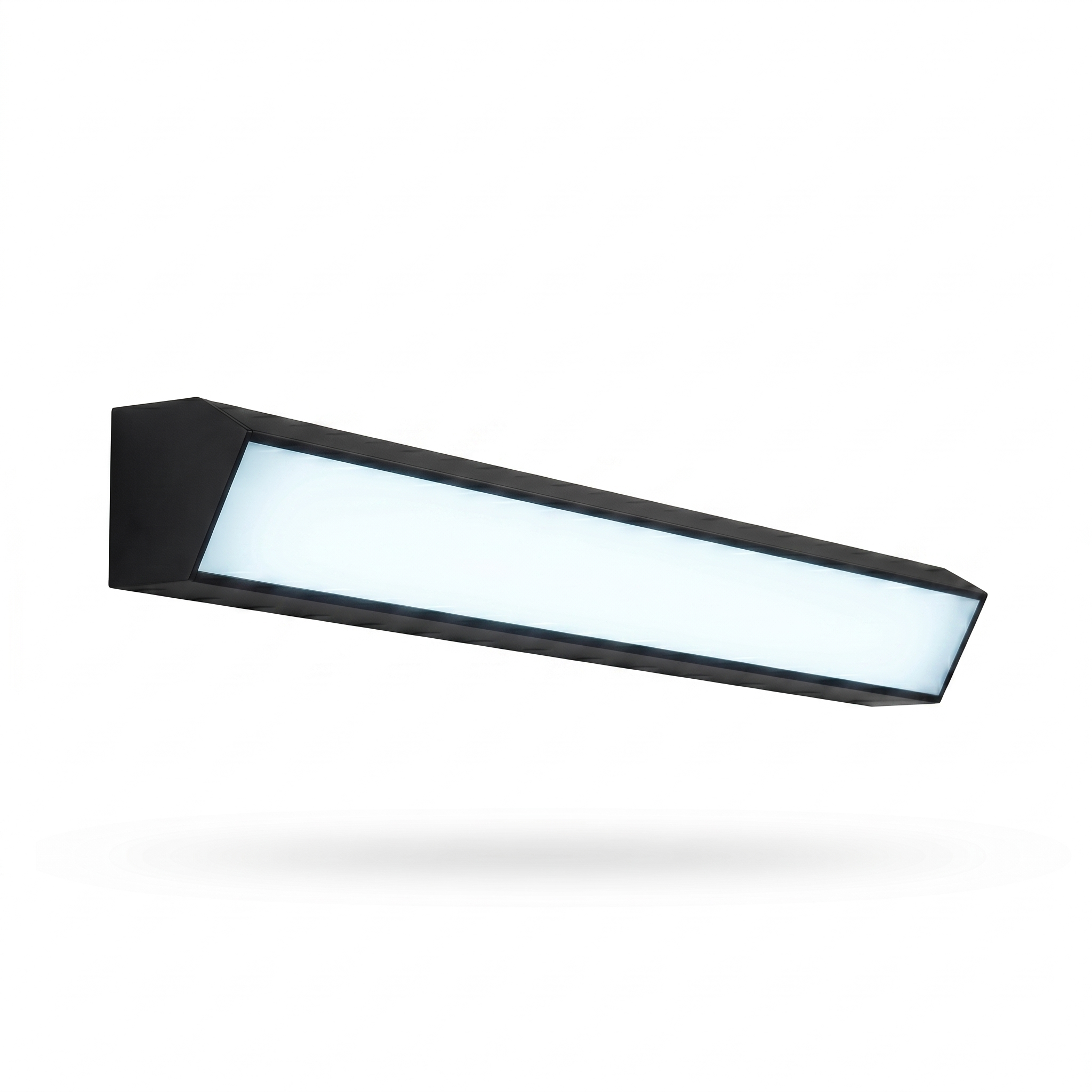 Sentinella outdoor LED wall light in matte black with cool white light, studio hero