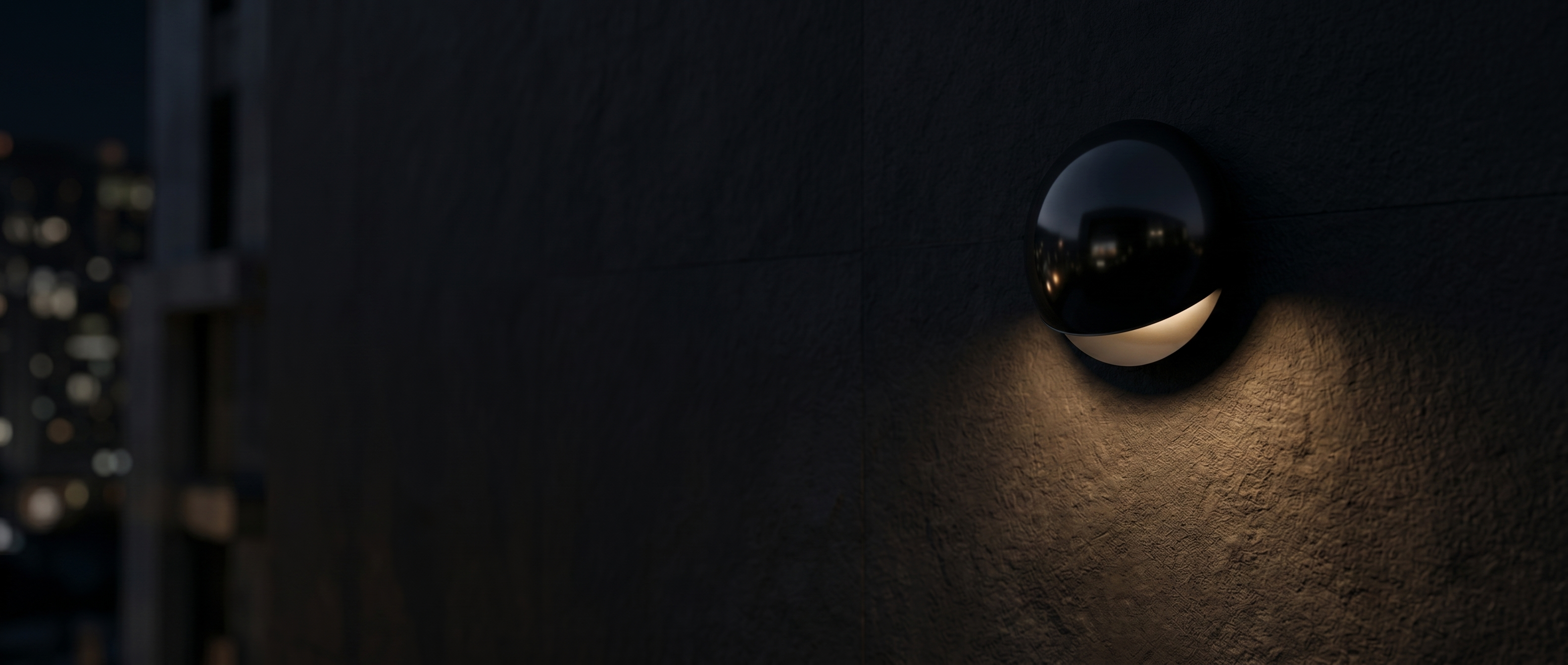 Eclissi outdoor wall light — architectural ambiance banner