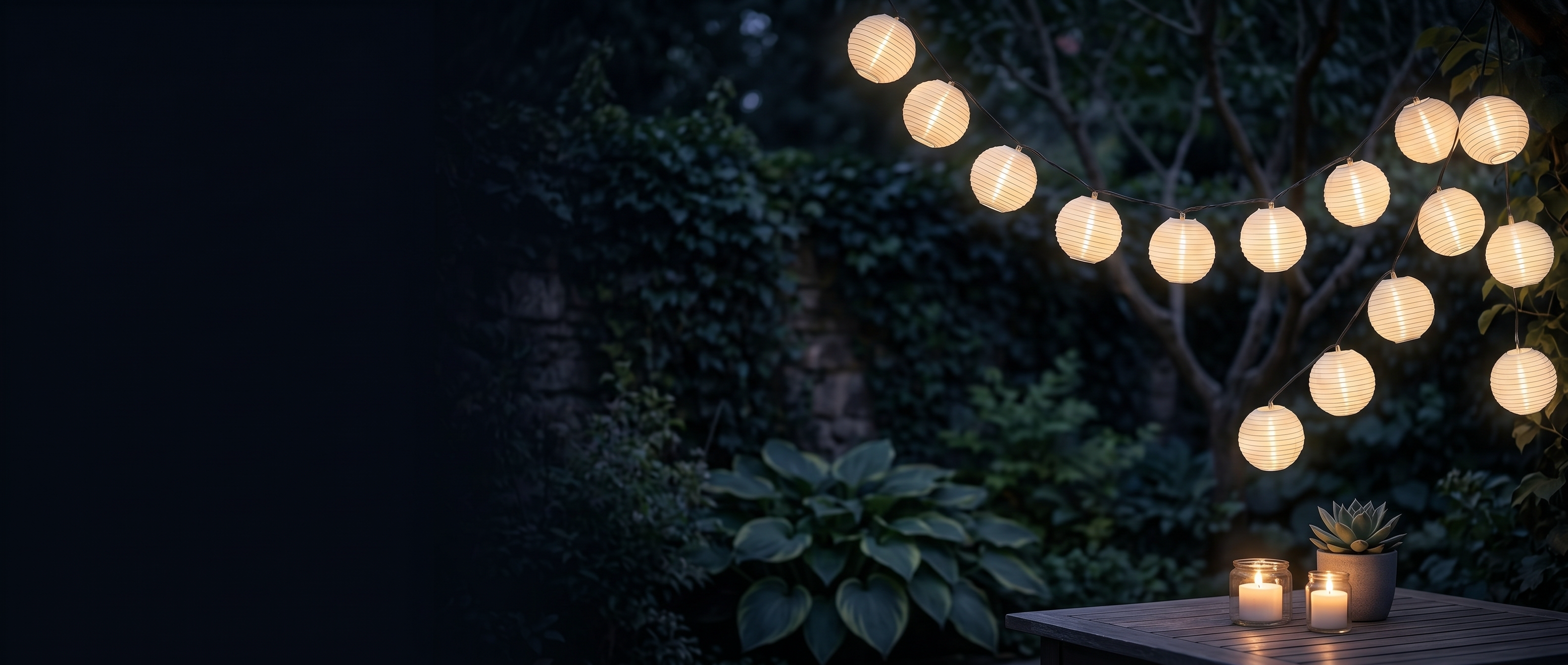 Serenata solar lantern string lights — ambiance banner