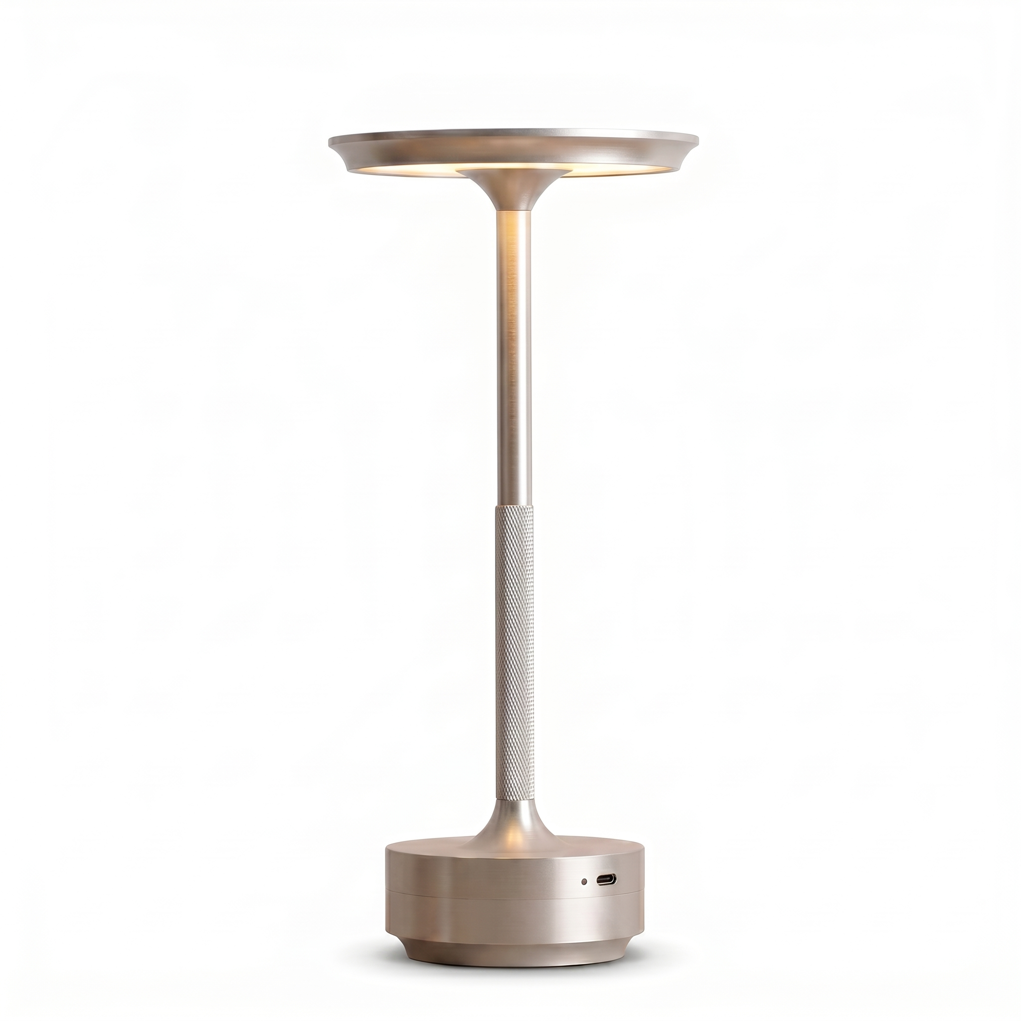 Lucciola cordless touch table lamp in Silver — studio hero