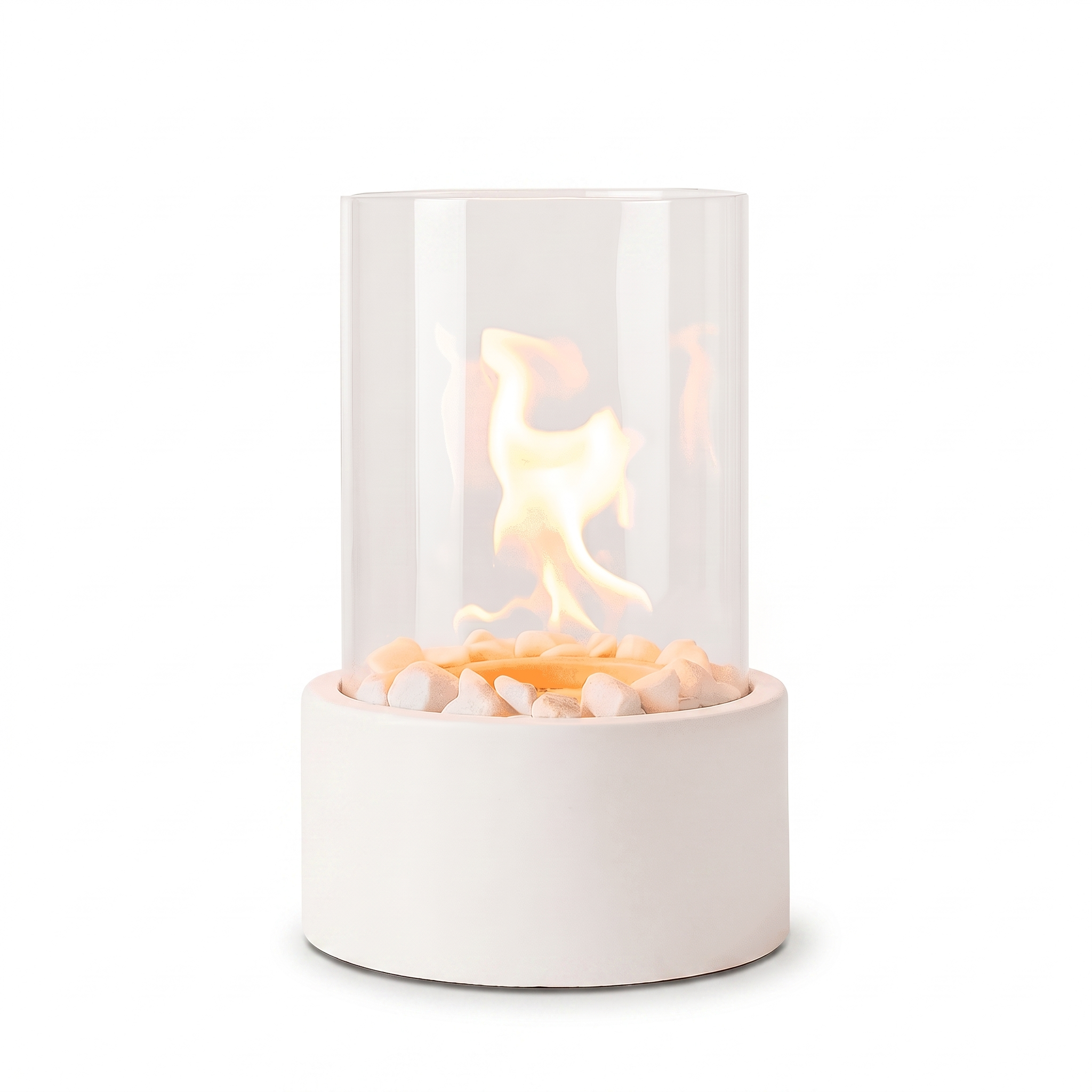 Fiammella tabletop fire pit in White — studio hero