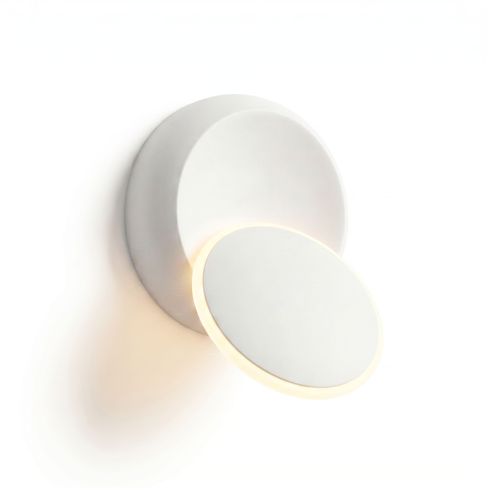 Luna Piena rotating wall sconce — White with warm white glow