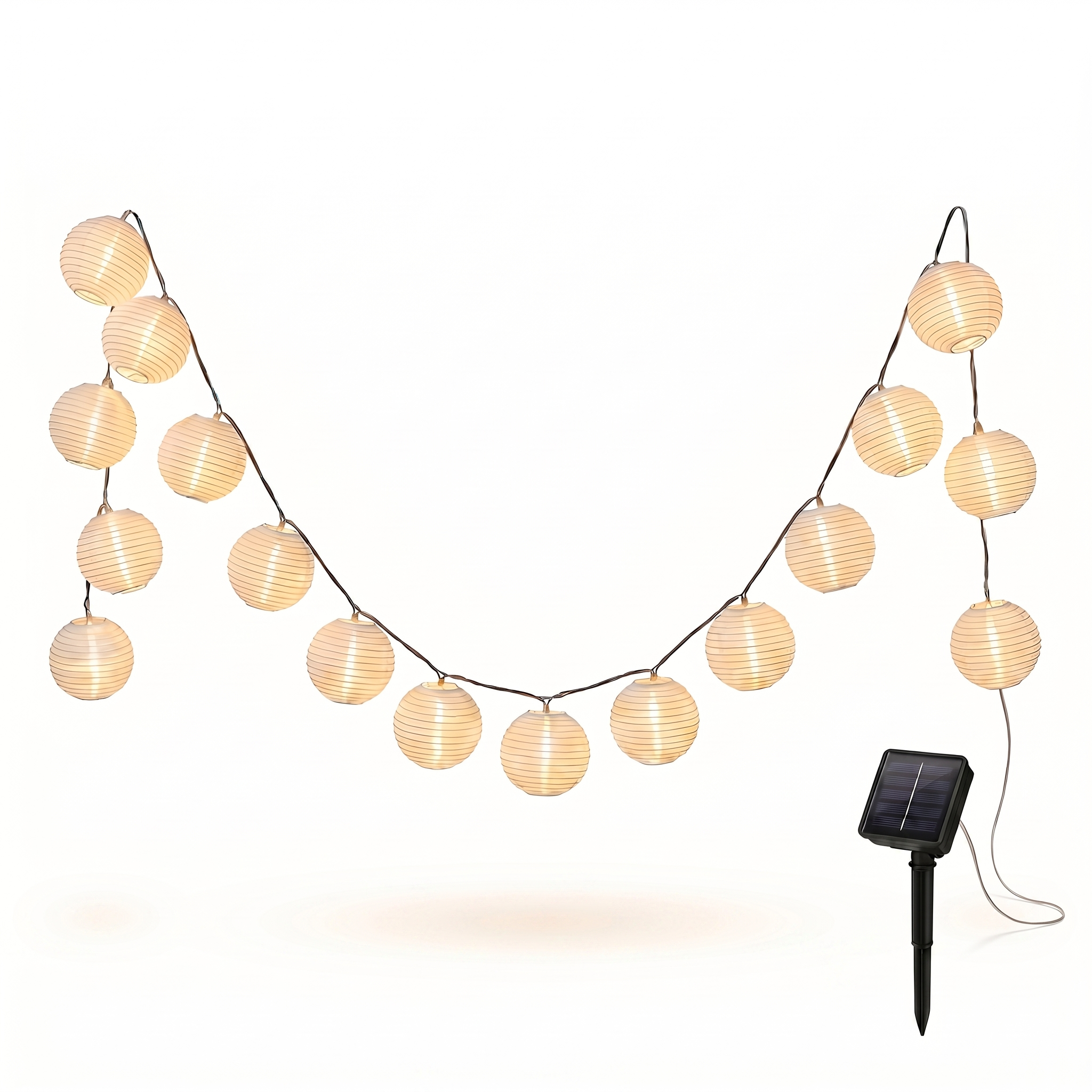 Serenata solar lantern string in White — studio hero
