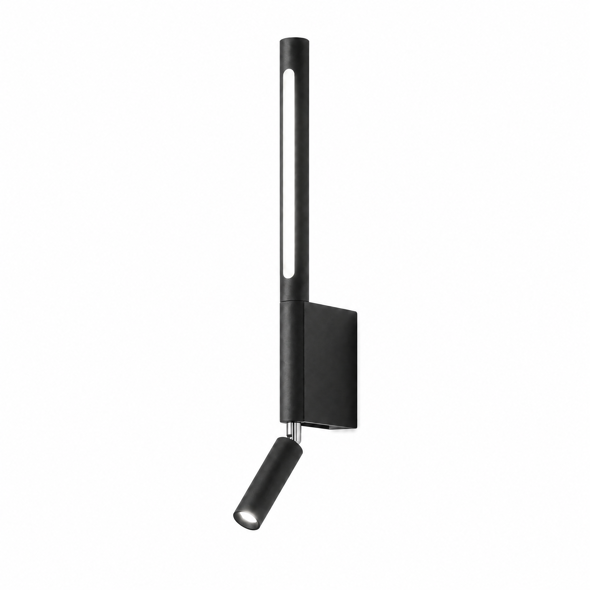 Carezza Notturna bedside reading wall light in matte black with natural white glow