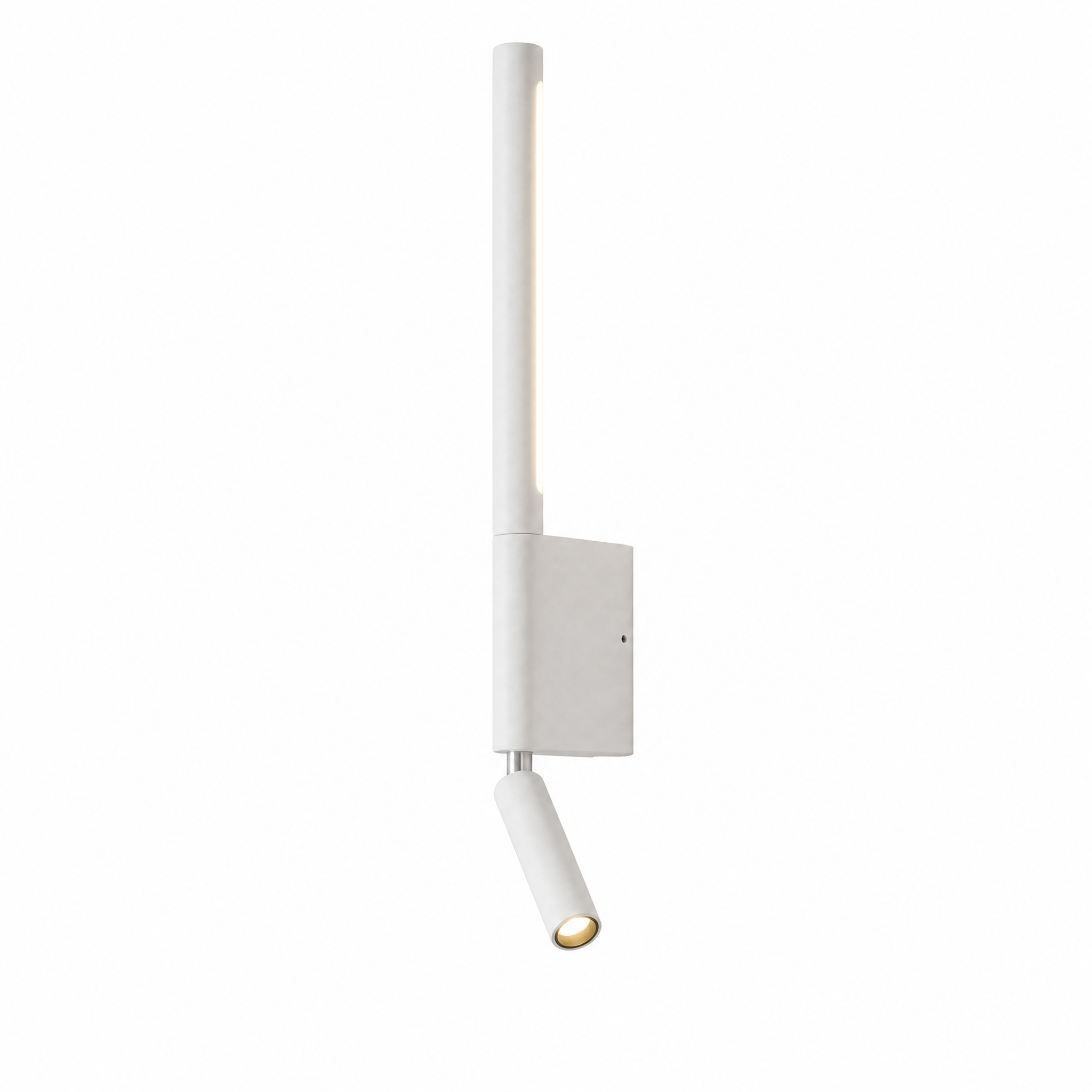 Carezza Notturna bedside reading wall light in matte white with warm white glow