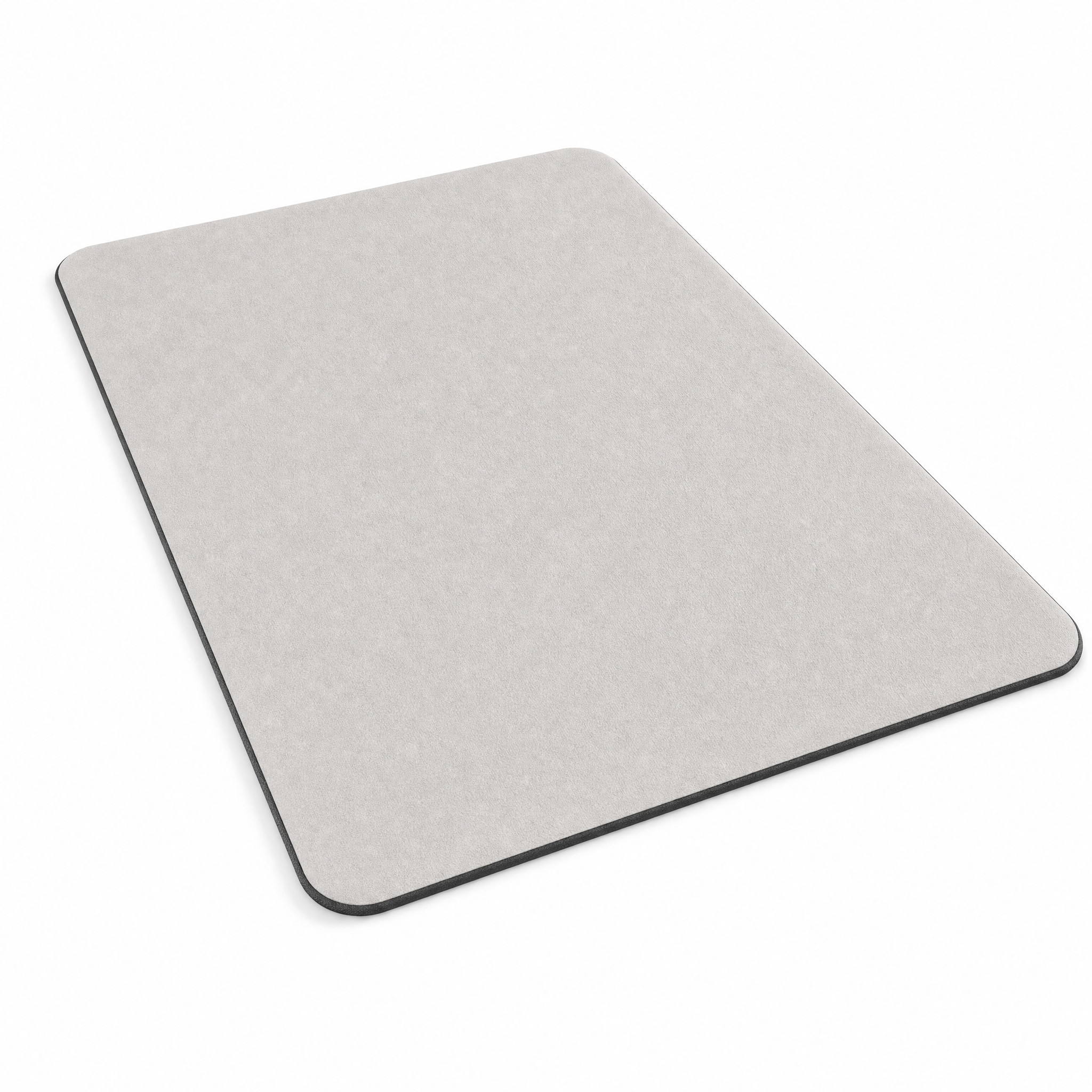 Light gray Velluto micro suede bath mat on white background