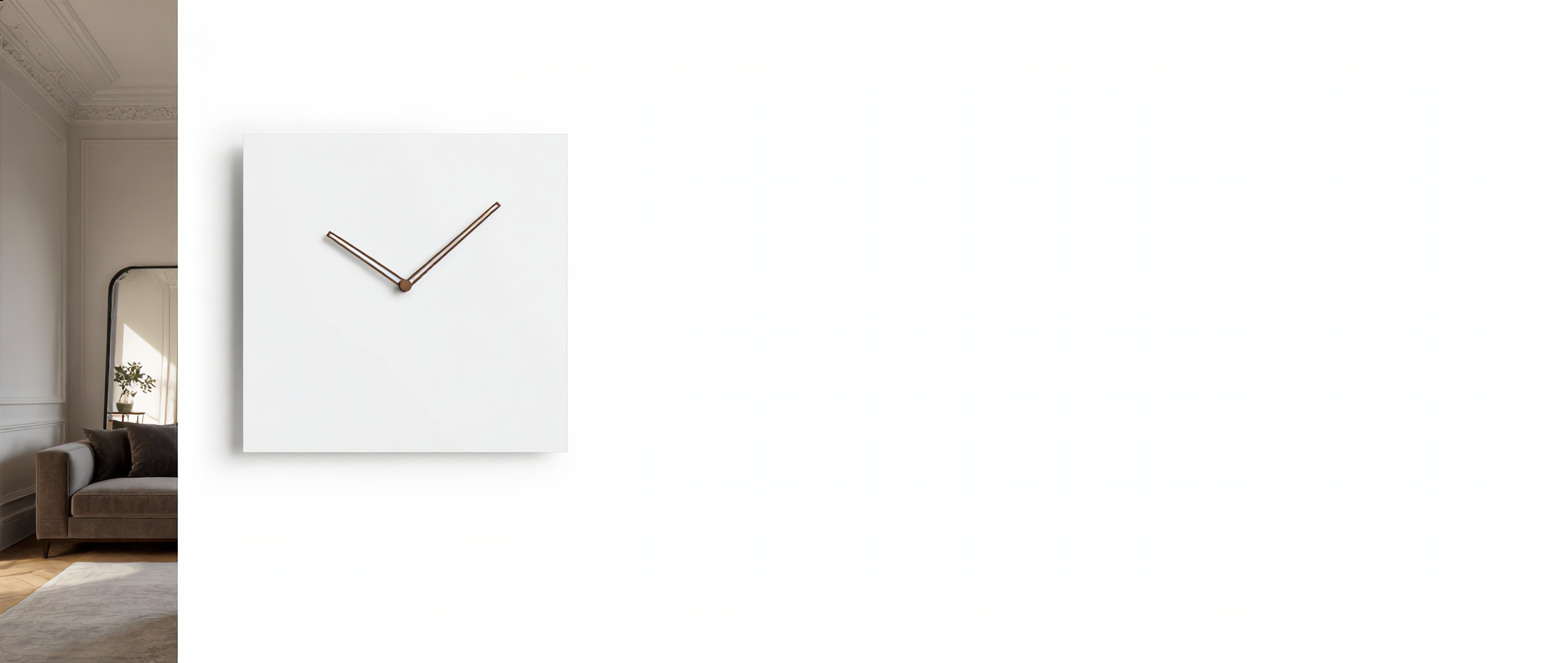 Quadra square minimalist wall clock banner — Zanoro Casa