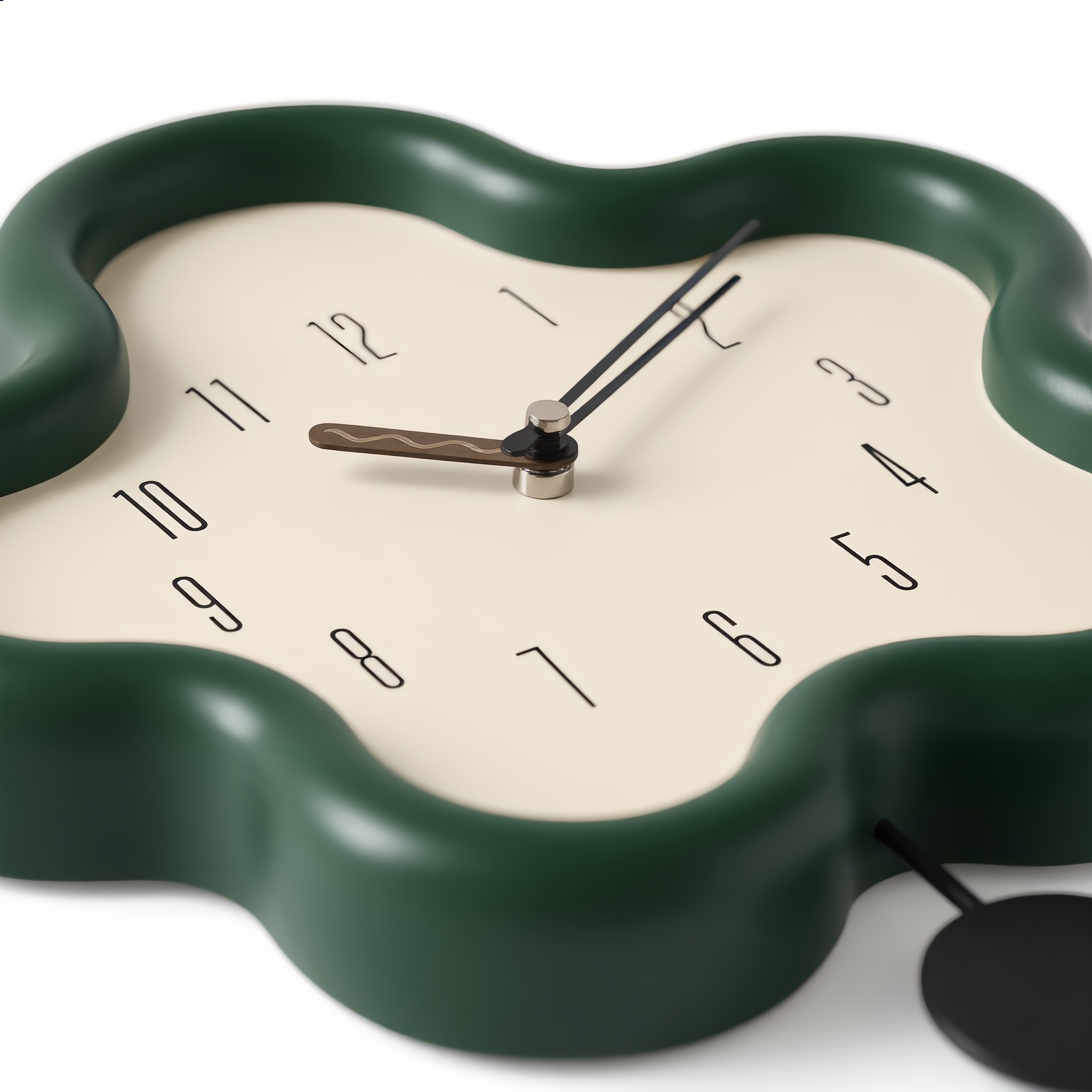 Close-up detail of the 3D petal frame and clean dial
