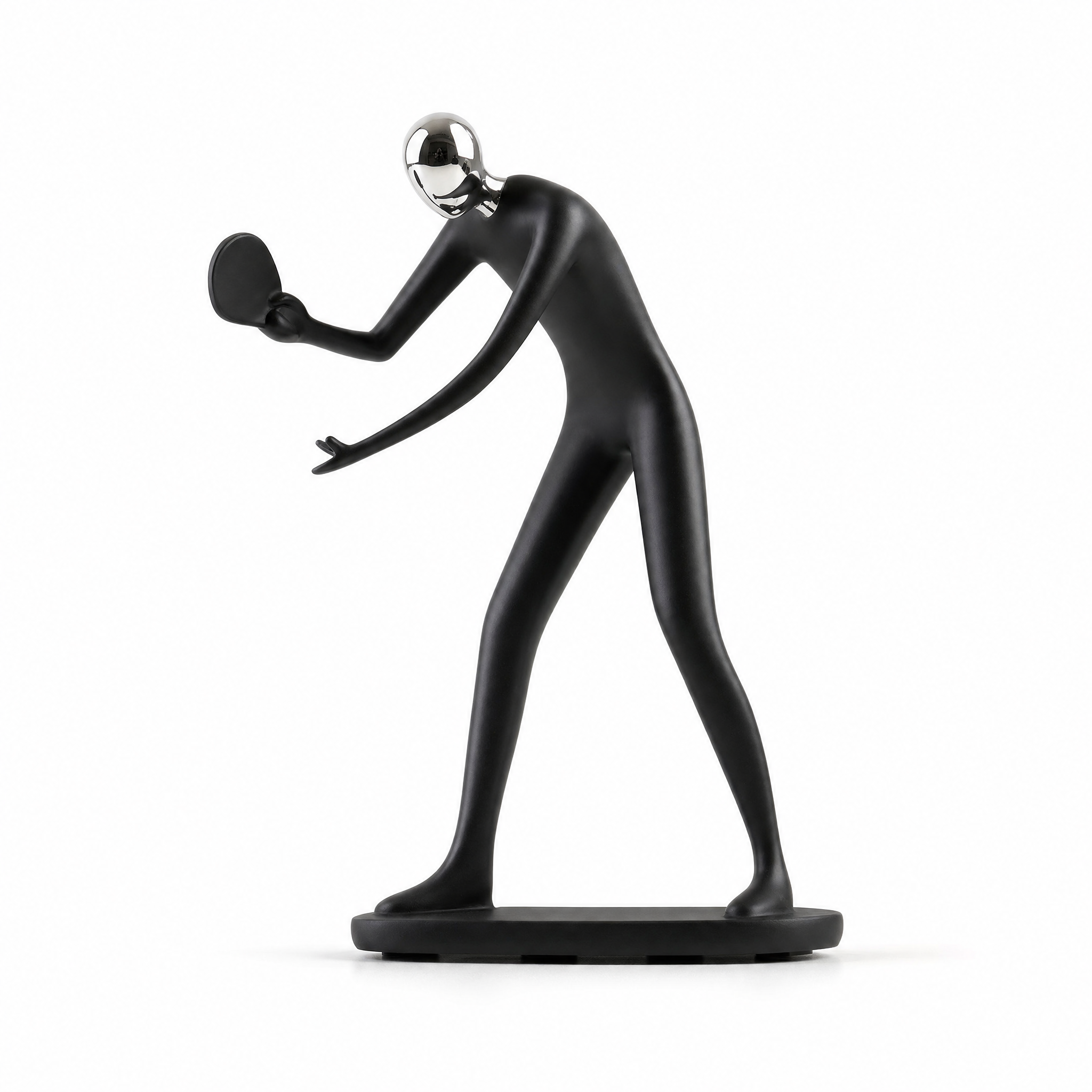 Movimento table tennis resin sports sculpture, white background