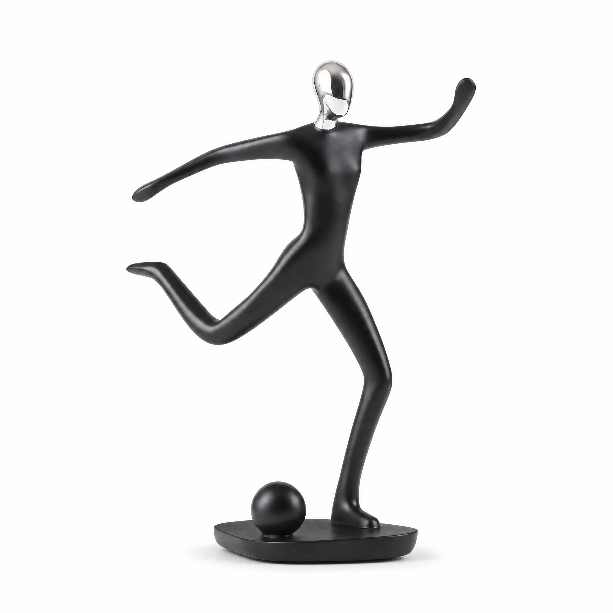 Movimento soccer resin sports sculpture, white background