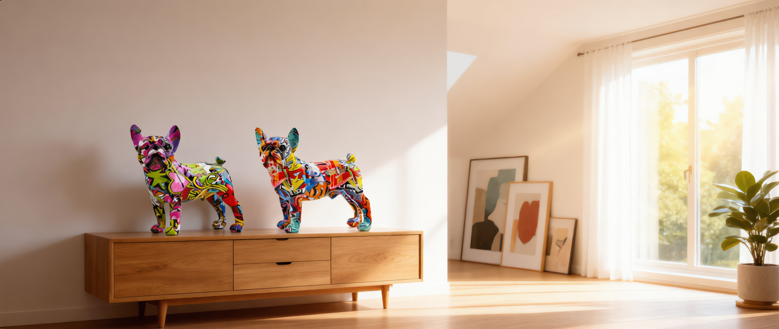 Vivace graffiti French Bulldog cinematic living-room banner