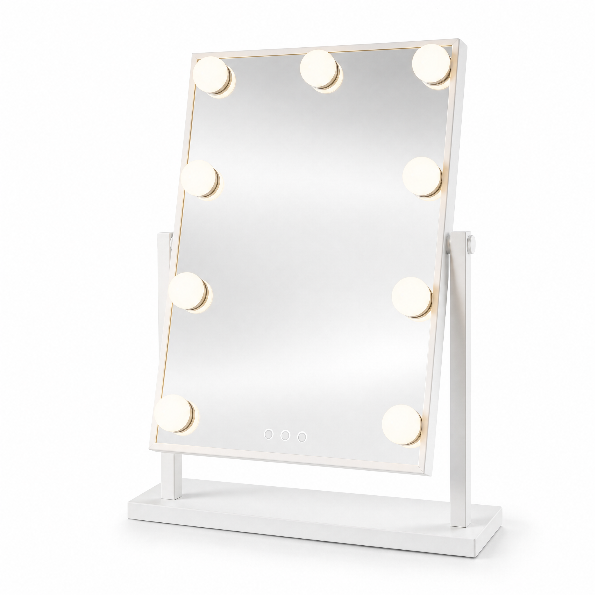 Stella white Hollywood lighted vanity mirror on white