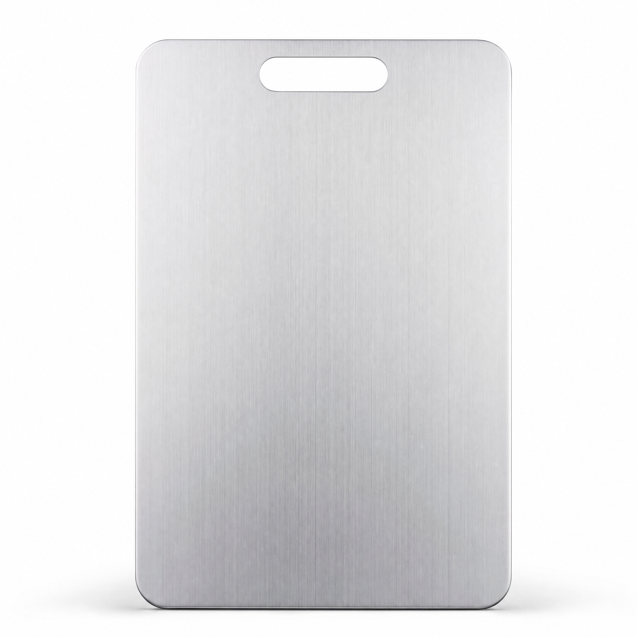 Puro stainless steel cutting board, front view