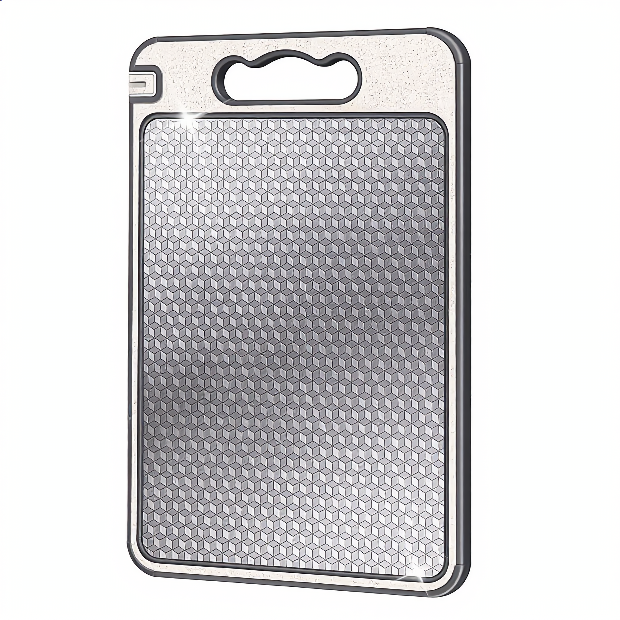 Maestro dual-sided cutting board, silver anti-scratch mesh side