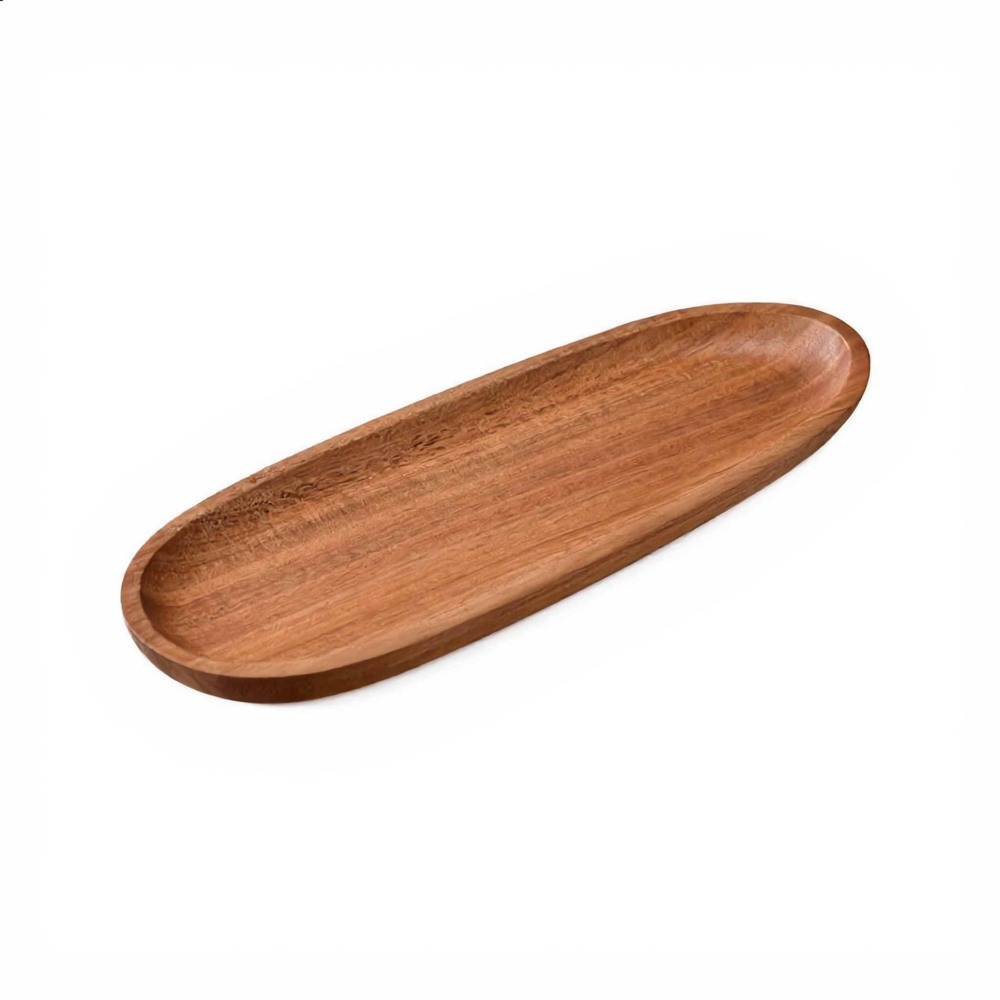 Long narrow oval acacia wood serving tray