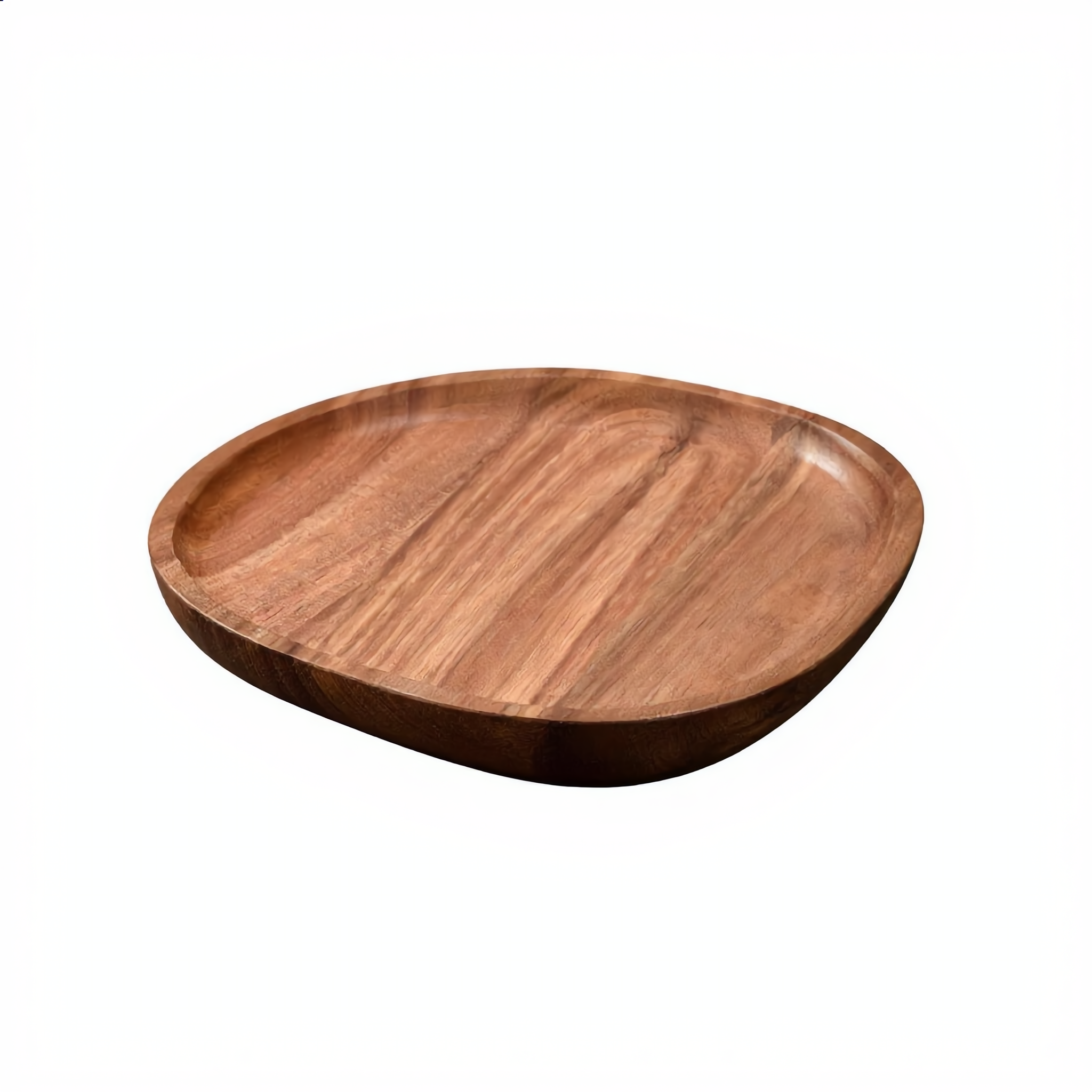 Round acacia wood serving plate
