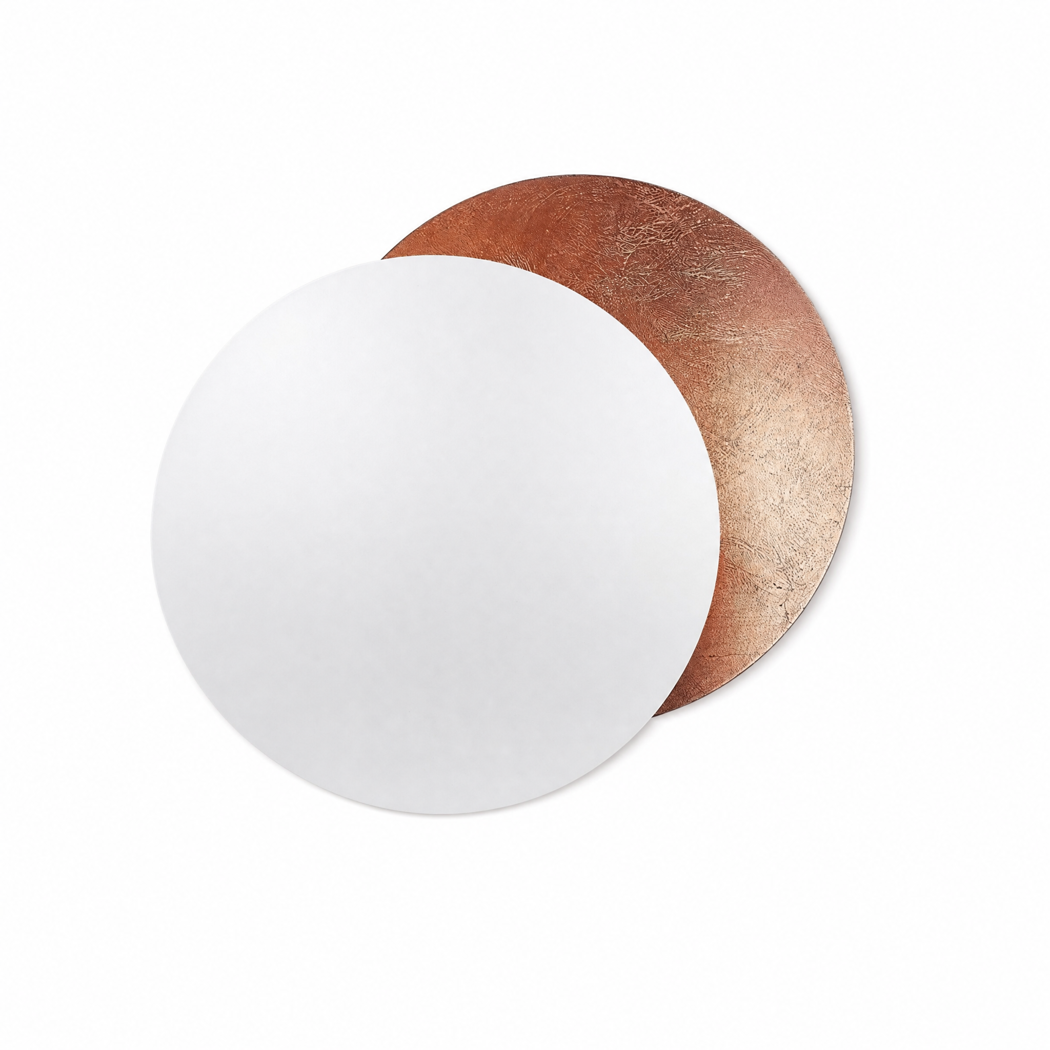 Eclissi Lunar Halo Wall Sconce White disc over Rose Gold leaf