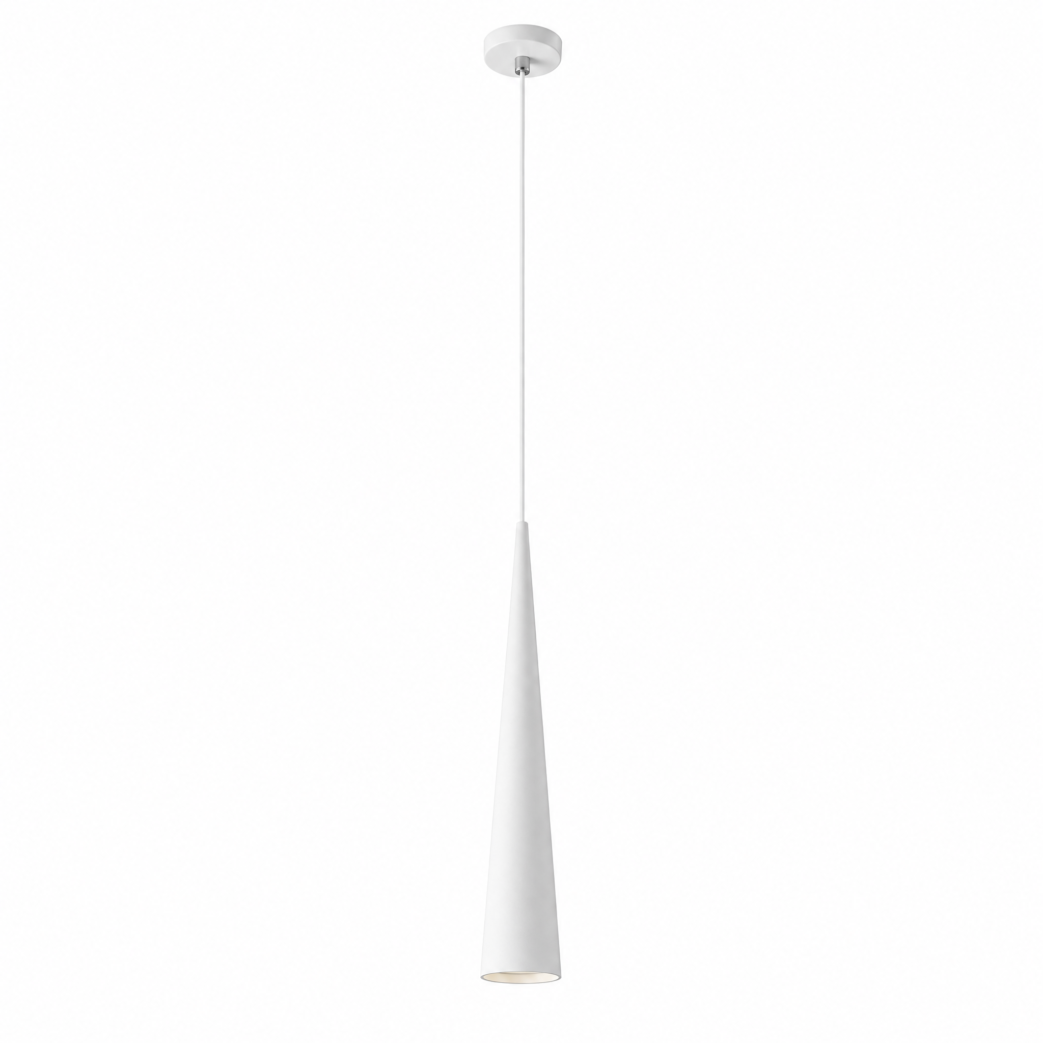 Cometa Minimalist Pendant Light, White cone style