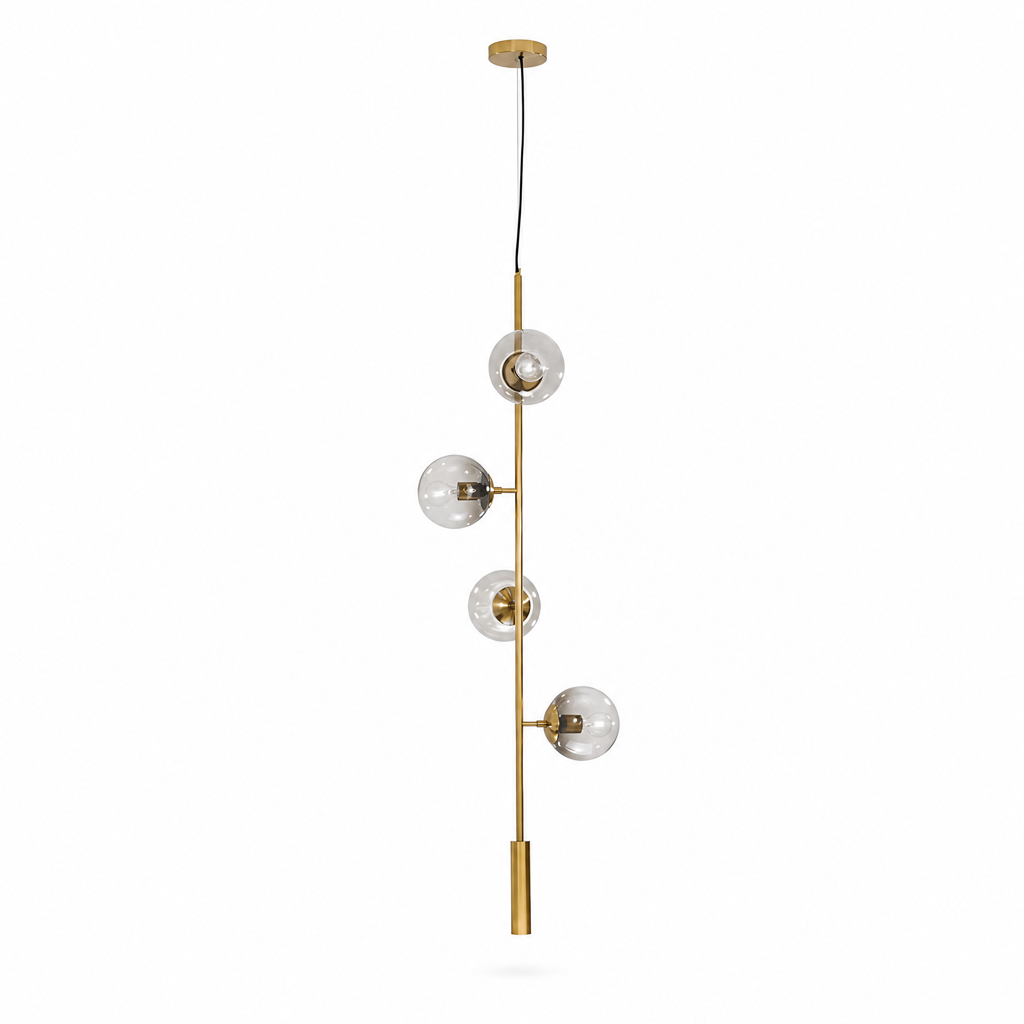 Costellazione Glass Globe Pendant, Gold vertical, clear glass