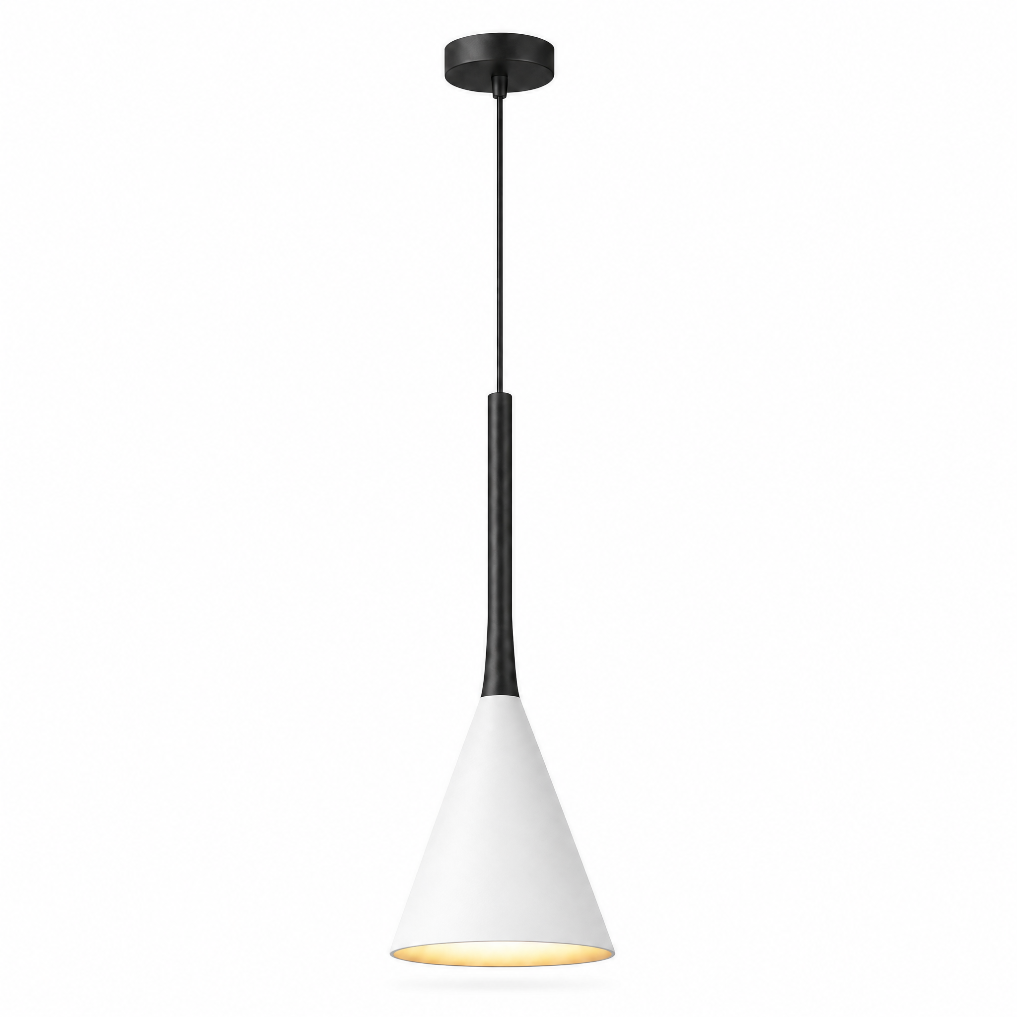 Calla Cone Pendant Light in white on a white background