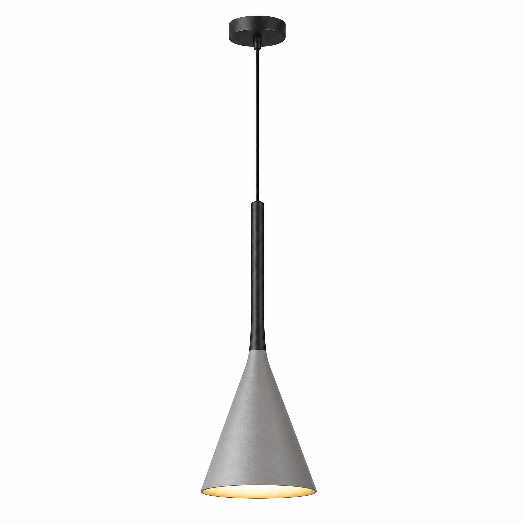 Calla Cone Pendant Light in grey on a white background