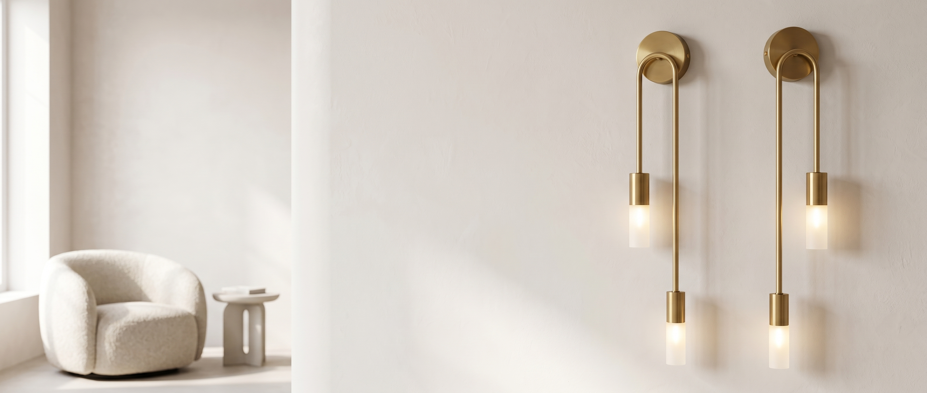 Spilla curved wall sconce banner
