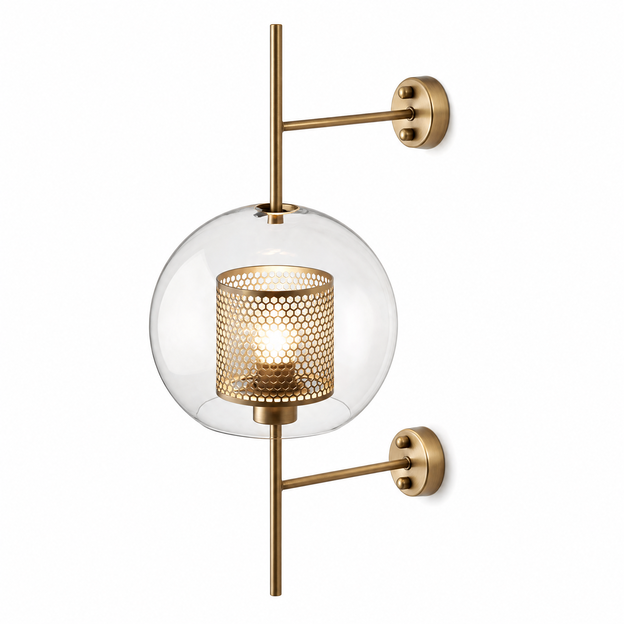 Alba Glass Wall Light - Style A globe, bronze - studio